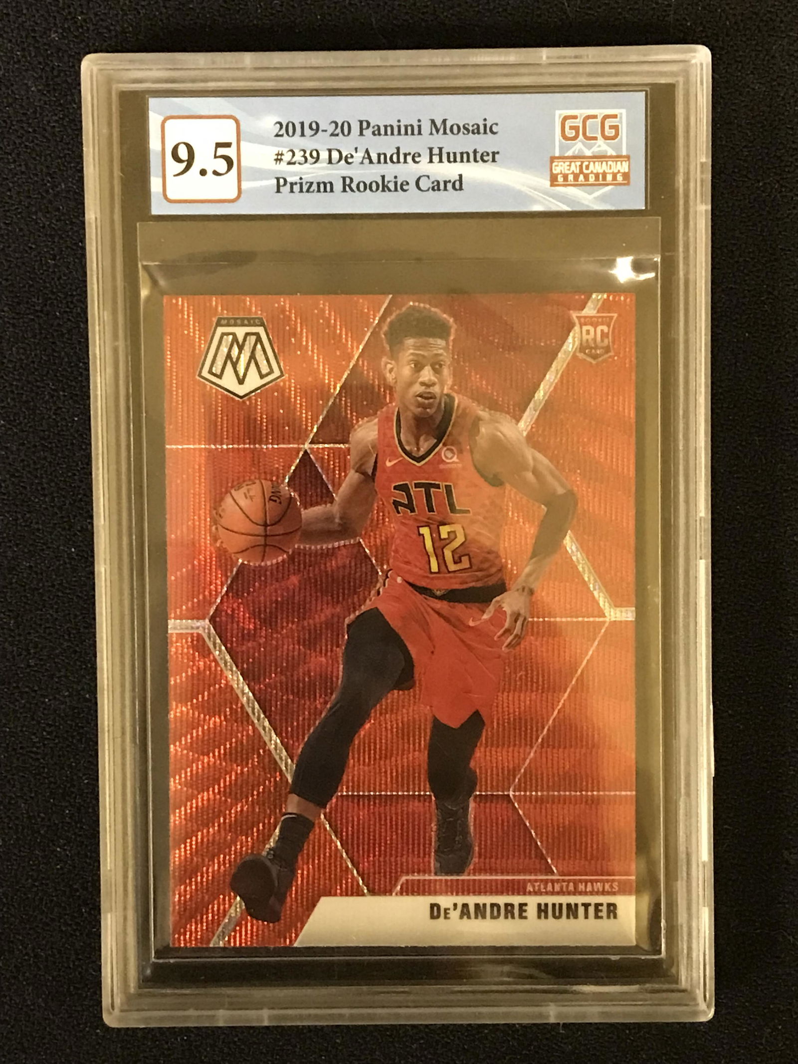 2019-20 PANINI MOSAIC NO. 239 DE'ANDRE HUNTER PRIZM RC (GCG 9.5) (1 of 2)