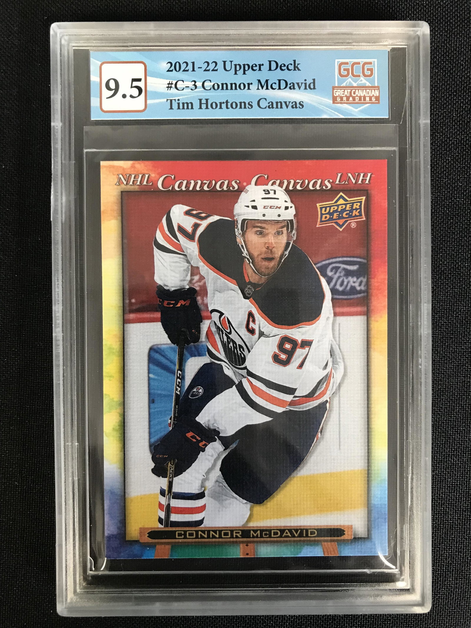 2021-22 UPPER DECK TIM HORTONS NO. C-3 CONNOR McDAVID CANVAS (GCG 9.5): 2021-22 UPPER DECK TIM HORTONS NO. C-3 CONNOR McDAVID CANVAS (GCG 9.5)