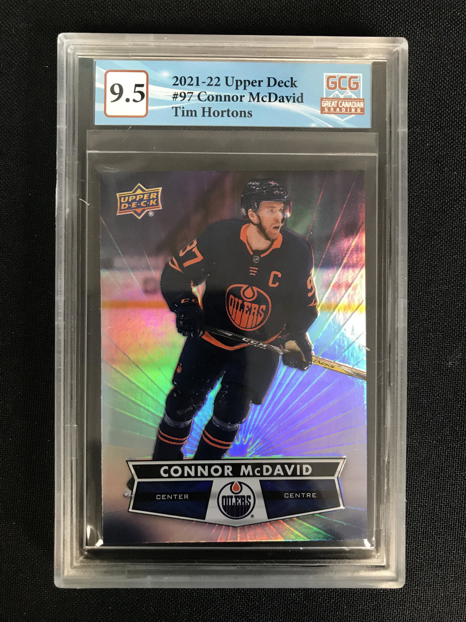 2021-22 UPPER DECK TIM HORTONS NO. 97 CONNOR McDAVID (GCG 9.5): 2021-22 UPPER DECK TIM HORTONS NO. 97 CONNOR McDAVID (GCG 9.5)