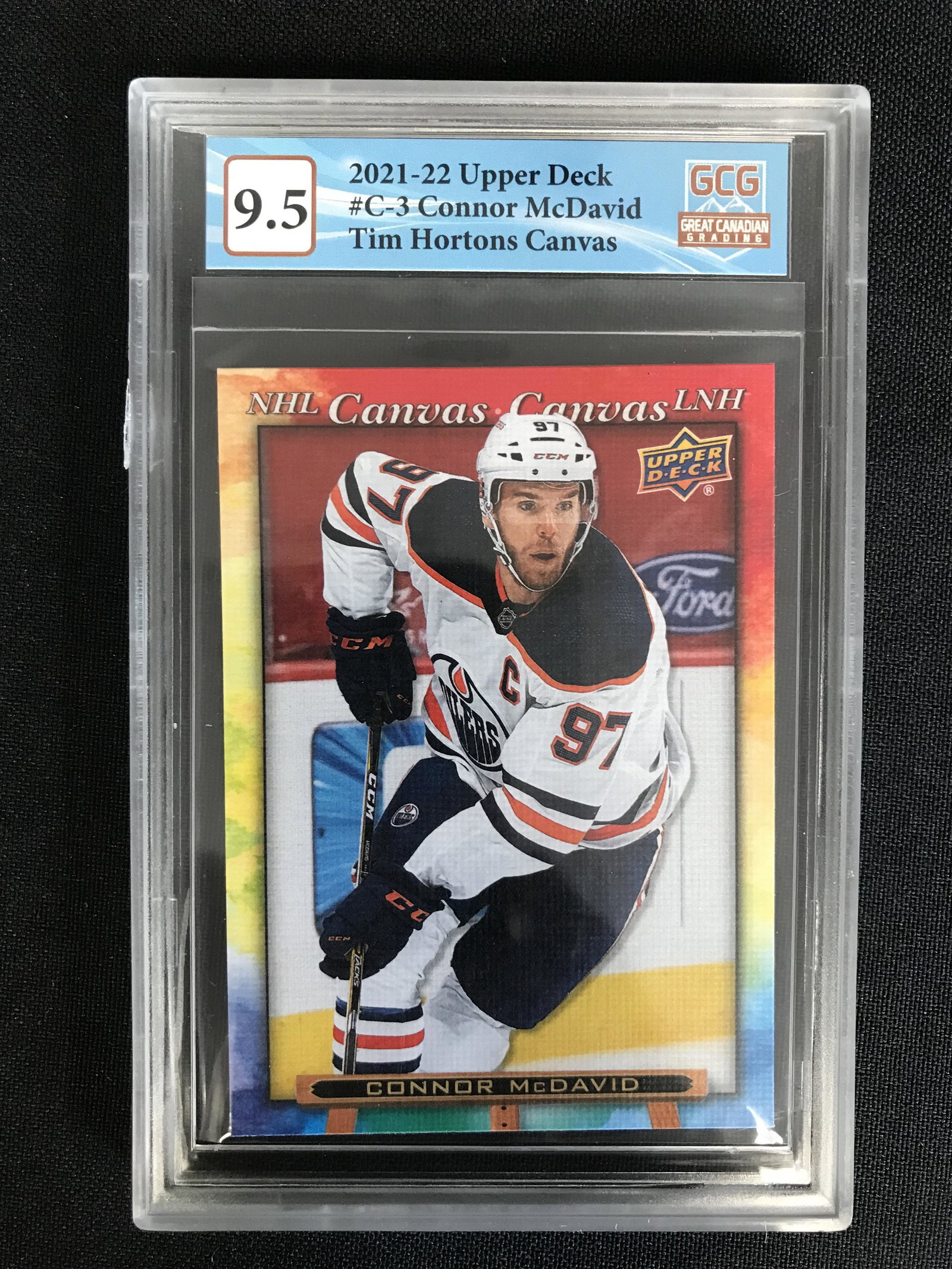 2021-22 UPPER DECK TIM HORTONS NO. C-3 CONNOR McDAVID CANVAS (GCG 9.5): 2021-22 UPPER DECK TIM HORTONS NO. C-3 CONNOR McDAVID CANVAS (GCG 9.5)