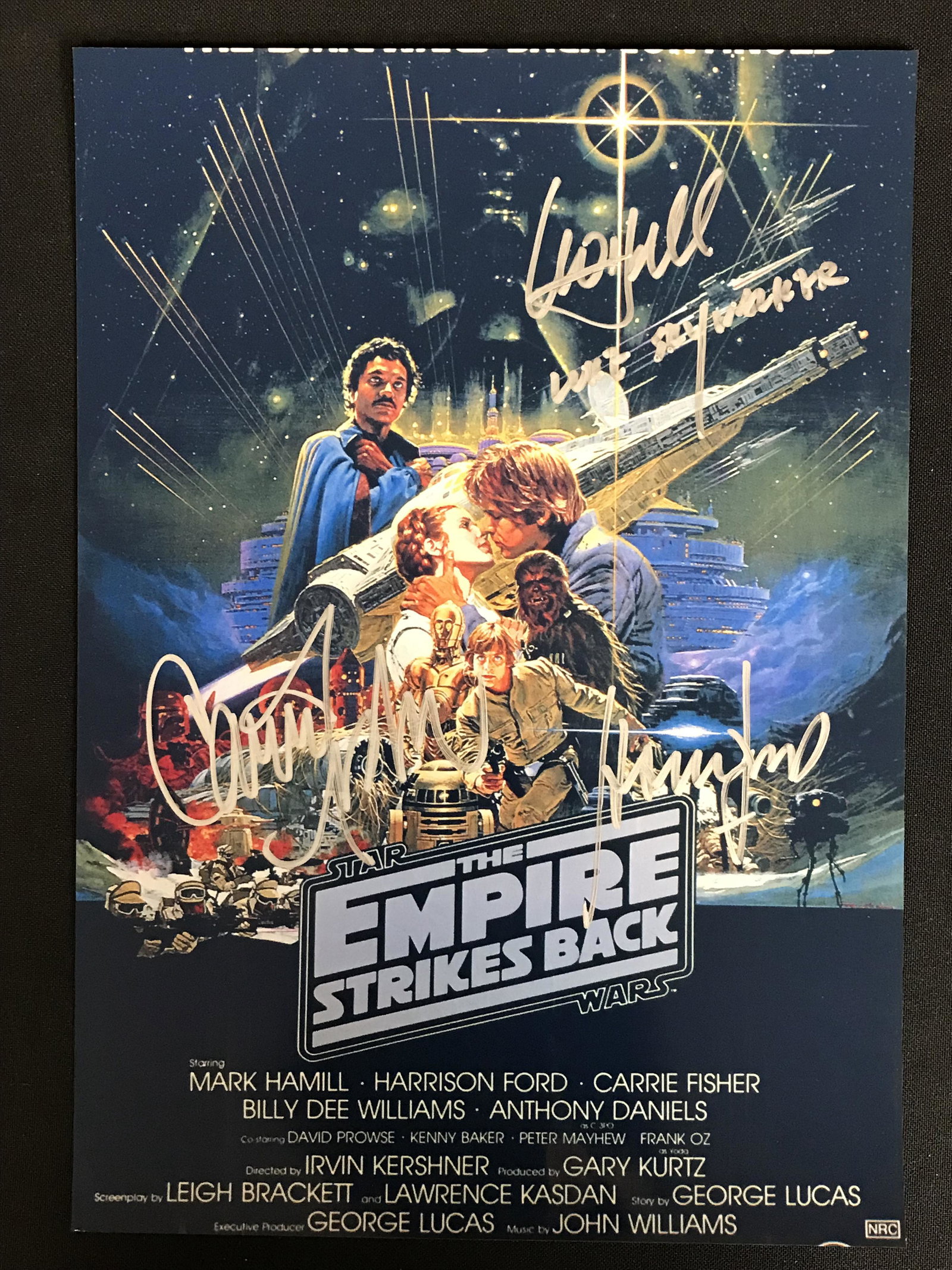 MARK HAMILL, CARRIE FISHER AND HARRISON FORD SIGNED STAR WARS 8 X 10 (RA COA): MARK HAMILL, CARRIE FISHER AND HARRISON FORD SIGNED STAR WARS 8 X 10 (RA COA)