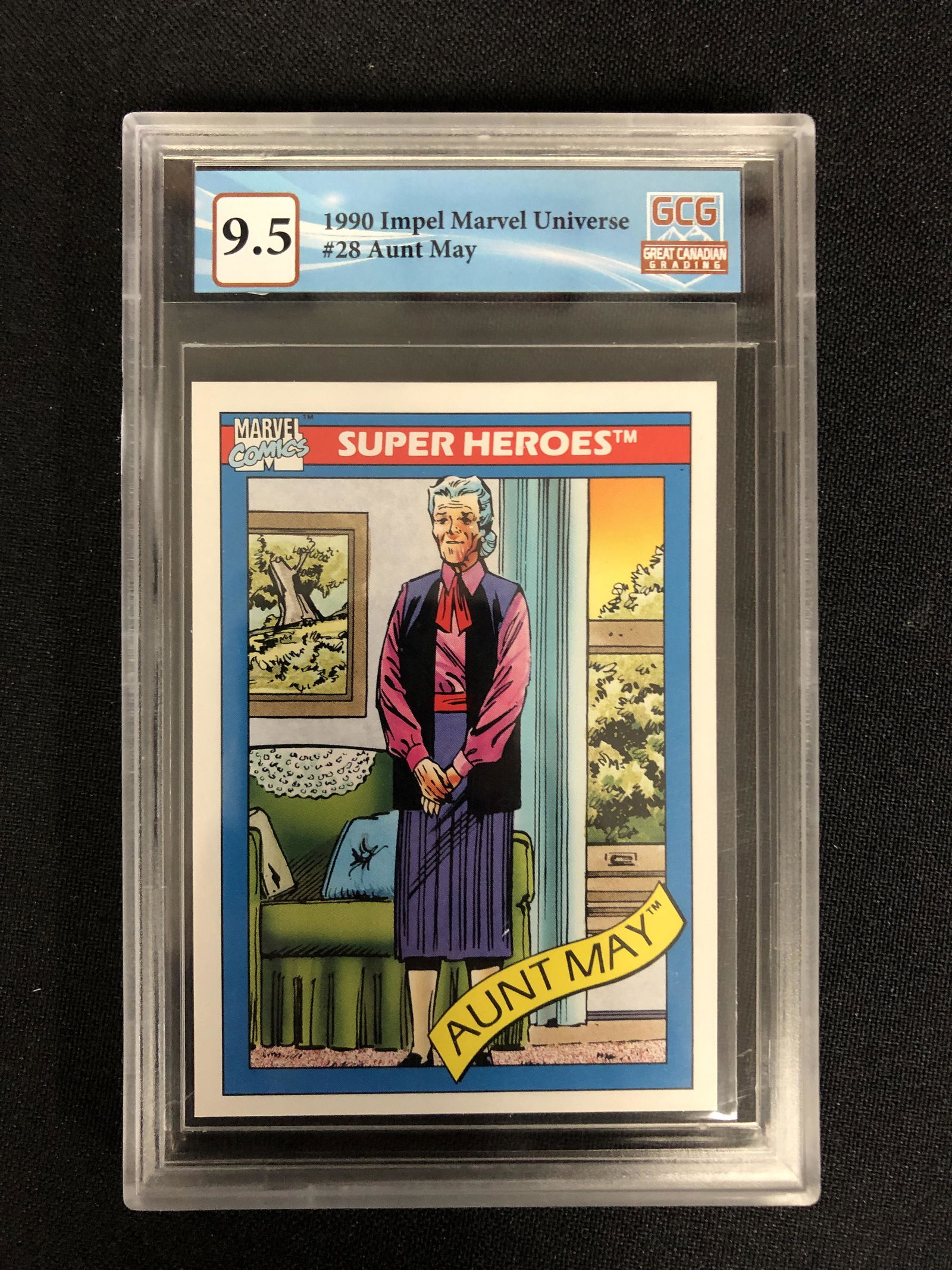 1990 IMPEL MARVEL UNIVERSE NO. 28 AUNT MAY (GCG 9.5): 1990 IMPEL MARVEL UNIVERSE NO. 28 AUNT MAY (GCG 9.5)