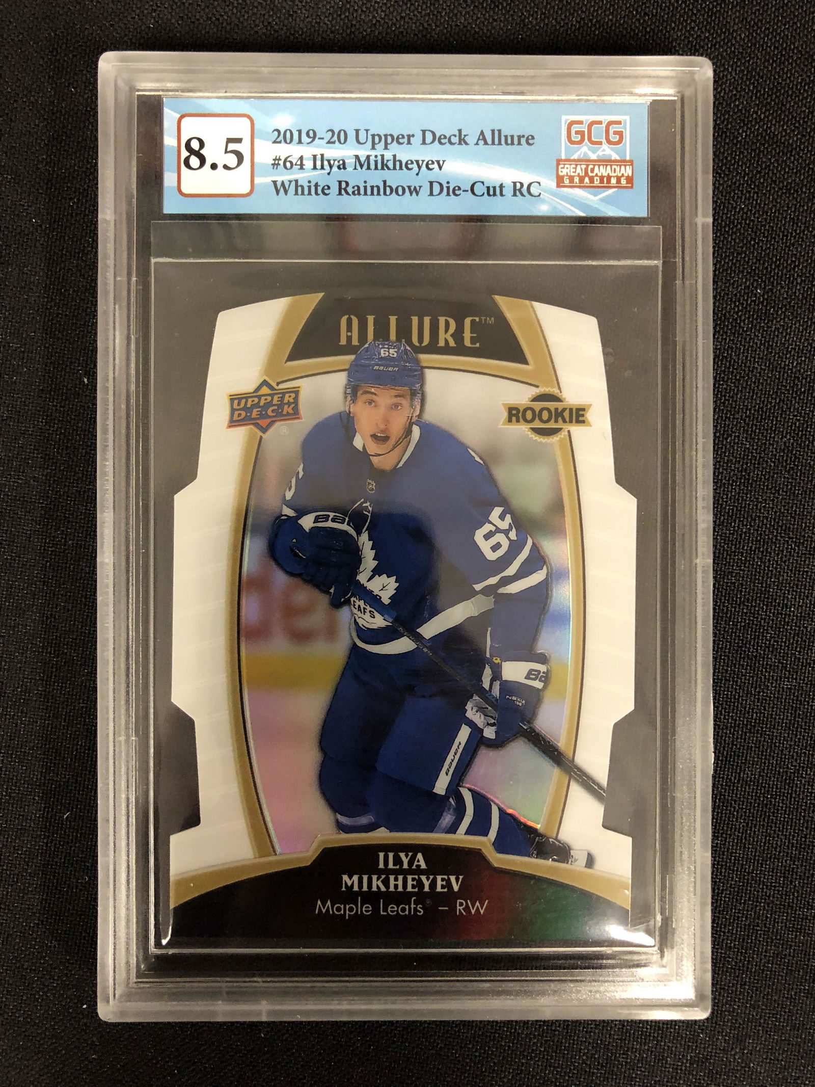 2019-20 UPPER DECK ALLURE NO. 64 ILYA MIKHEYEV WHITE RAINBOW DIE-CUT (GCG 8.5) (1 of 2)