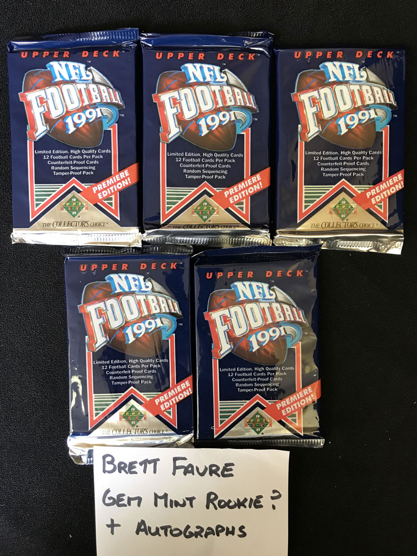 1991 UPPER DECK NFL FOOTBALL TRADING CARD WAX PACK LOT (1 of 1)