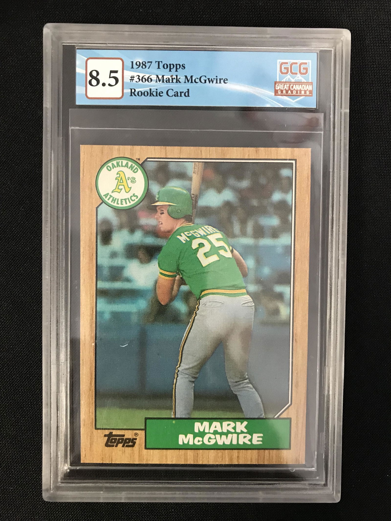 1987 TOPPS NO. 366 MARK McGWIRE RC (GCG 8.5) (1 of 2)