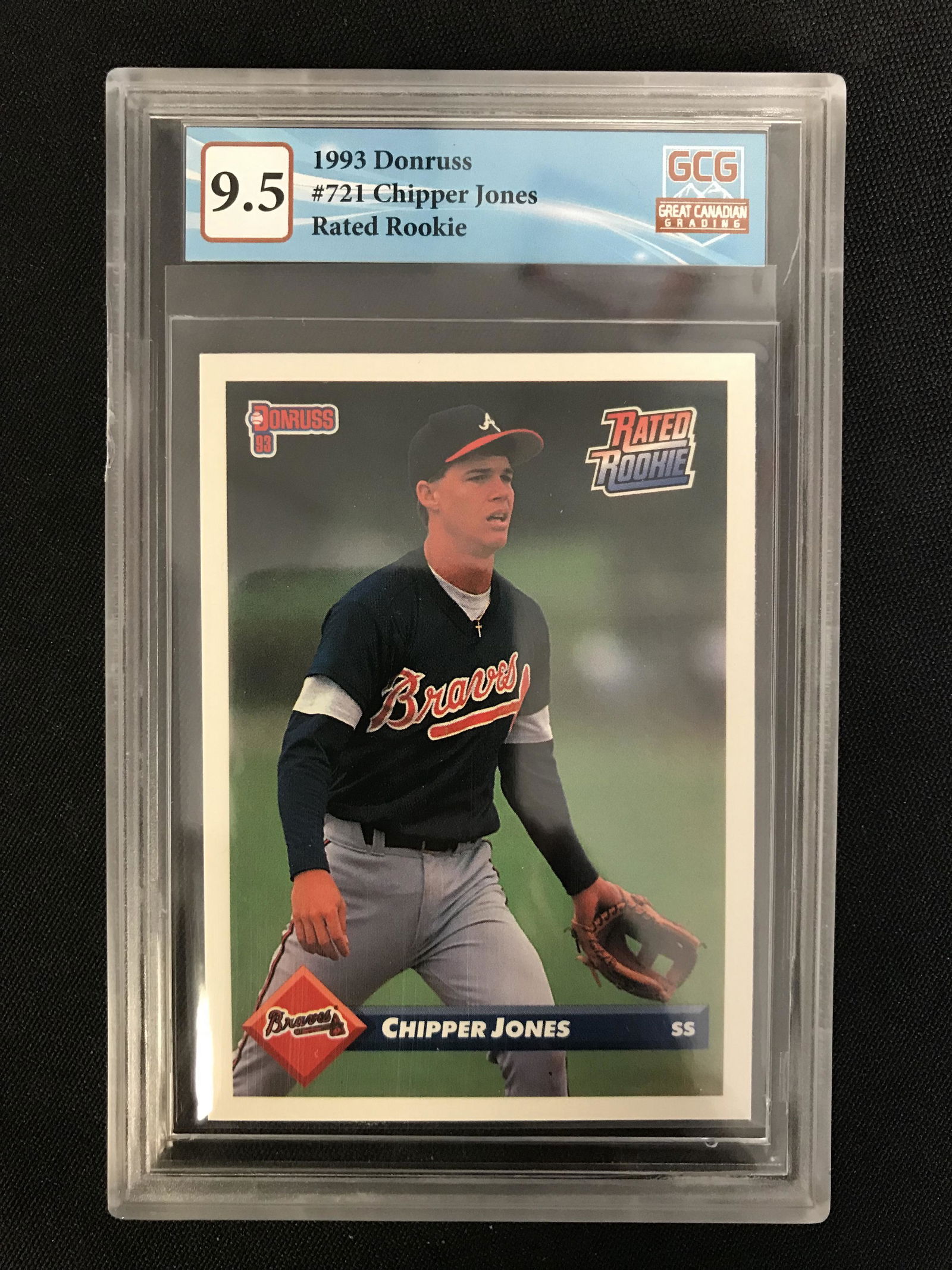 1993 DONRUSS NO. 721 CHIPPER JONES RATED ROOKIE (GCG 9.5) (1 of 2)