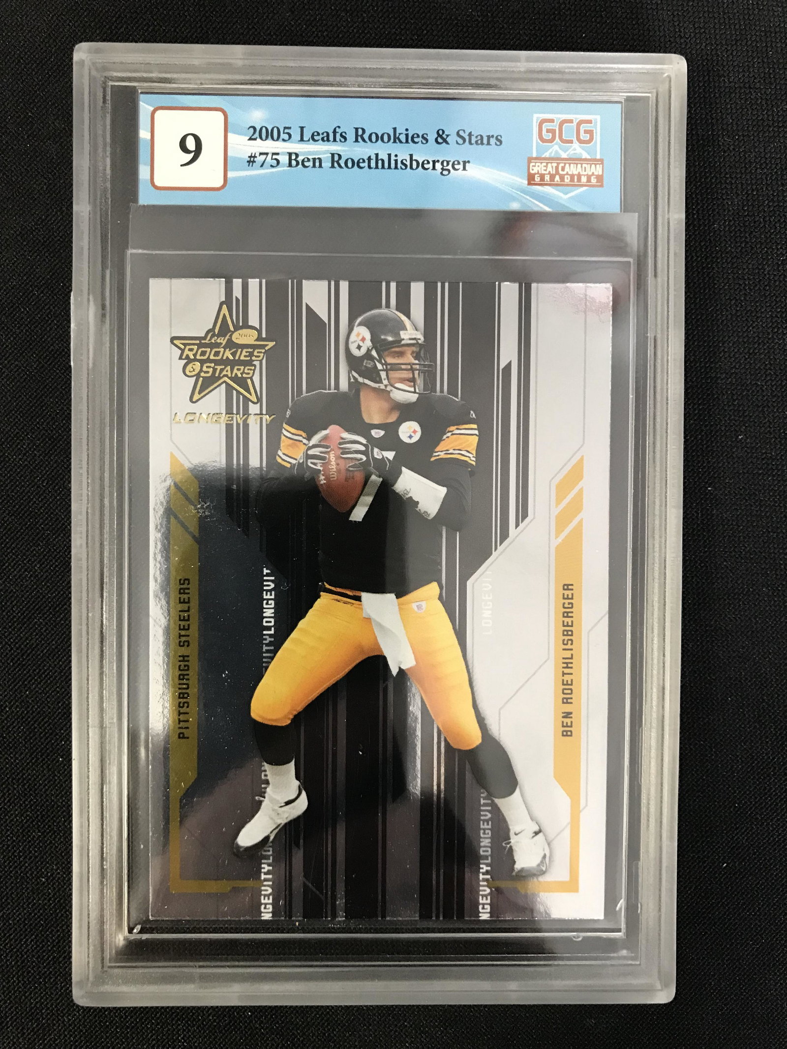 2005 LEAFS ROOKIES AND STARS NO. 75 BEN ROETHLISBERGER (GCG 9): 2005 LEAFS ROOKIES AND STARS NO. 75 BEN ROETHLISBERGER (GCG 9)
