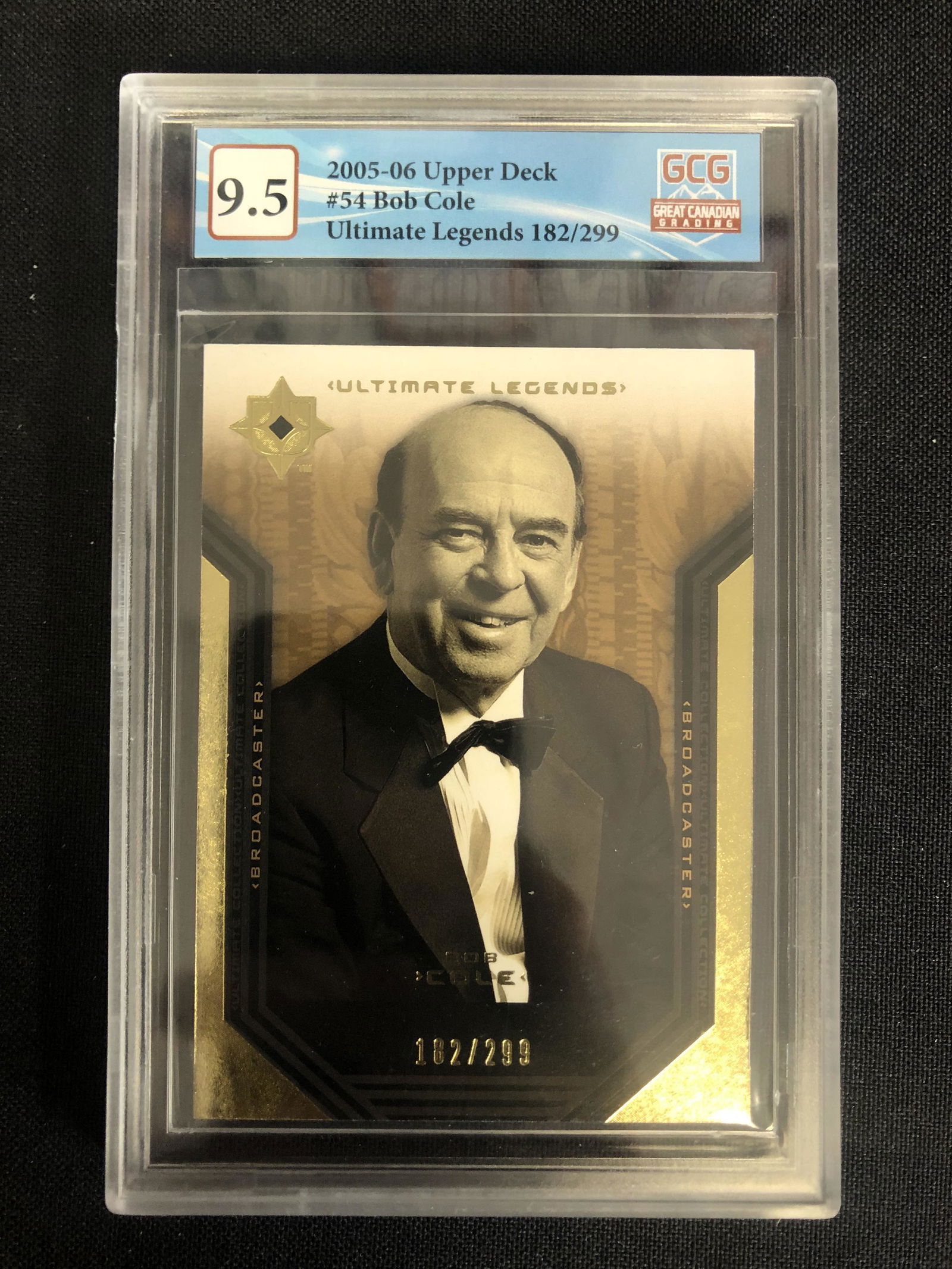 2005-06 UPPER DECK NO. 54 BOB COLE ULTIMATE LEGENDS 182/299 (GCG 9.5) (1 of 2)