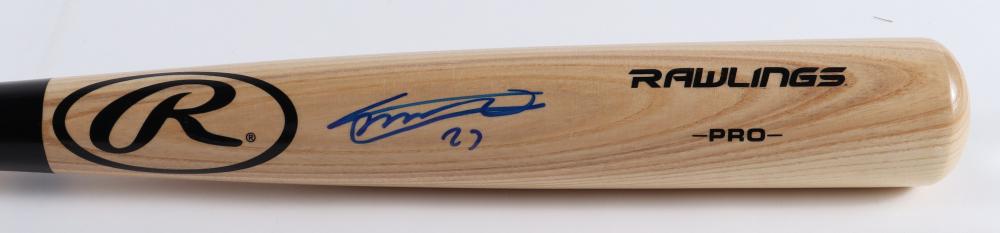 VLADIMIR GUERRERO JR. SIGNED BLONDE RAWLINGS BASEBALL BAT (BECKETT COA) (1 of 5)