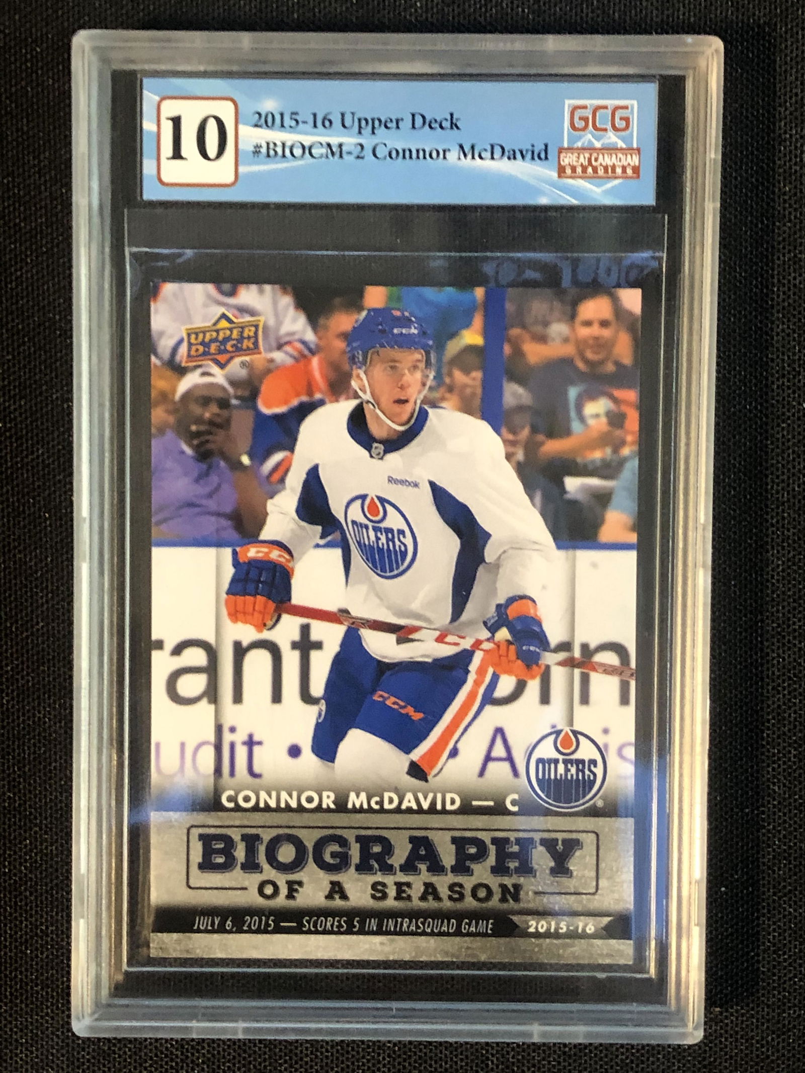2015 UPPER DECK NO. BIOCM-3 CONNOR MCDAVID (GCG 9.5) (1 of 2)