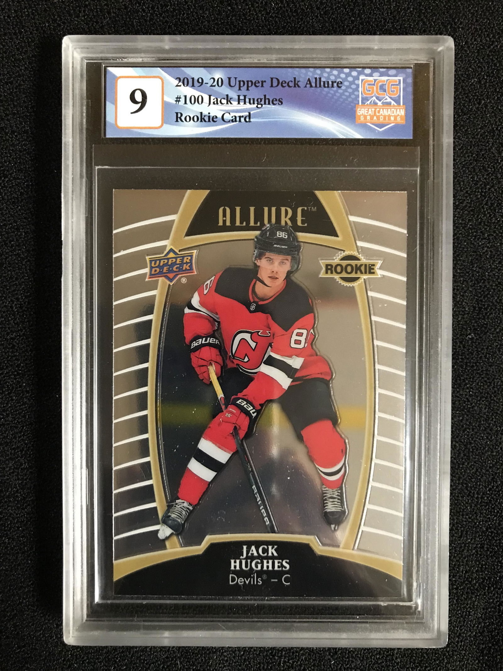 2019-20 UPPER DECK ALLURE NO. 100 JACK HUGHES RC (GCG 9) (1 of 1)