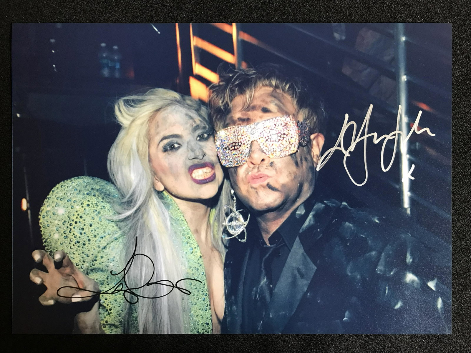 LADY GAGA AND ELTON JOHN SIGNED 8X10 PHOTO (RA COA) (1 of 2)