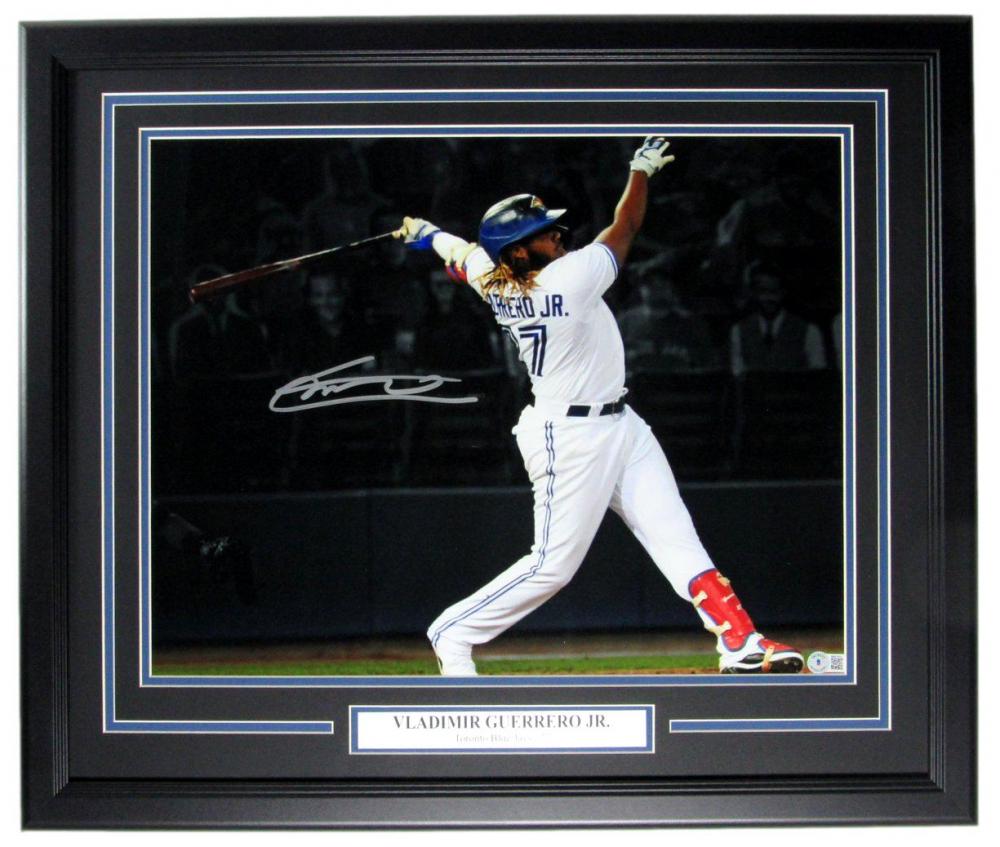 Vladimir Guerrero Jr. Signed Blue Jays 22x26 Custom Framed Photo Display (Beckett) (1 of 2)