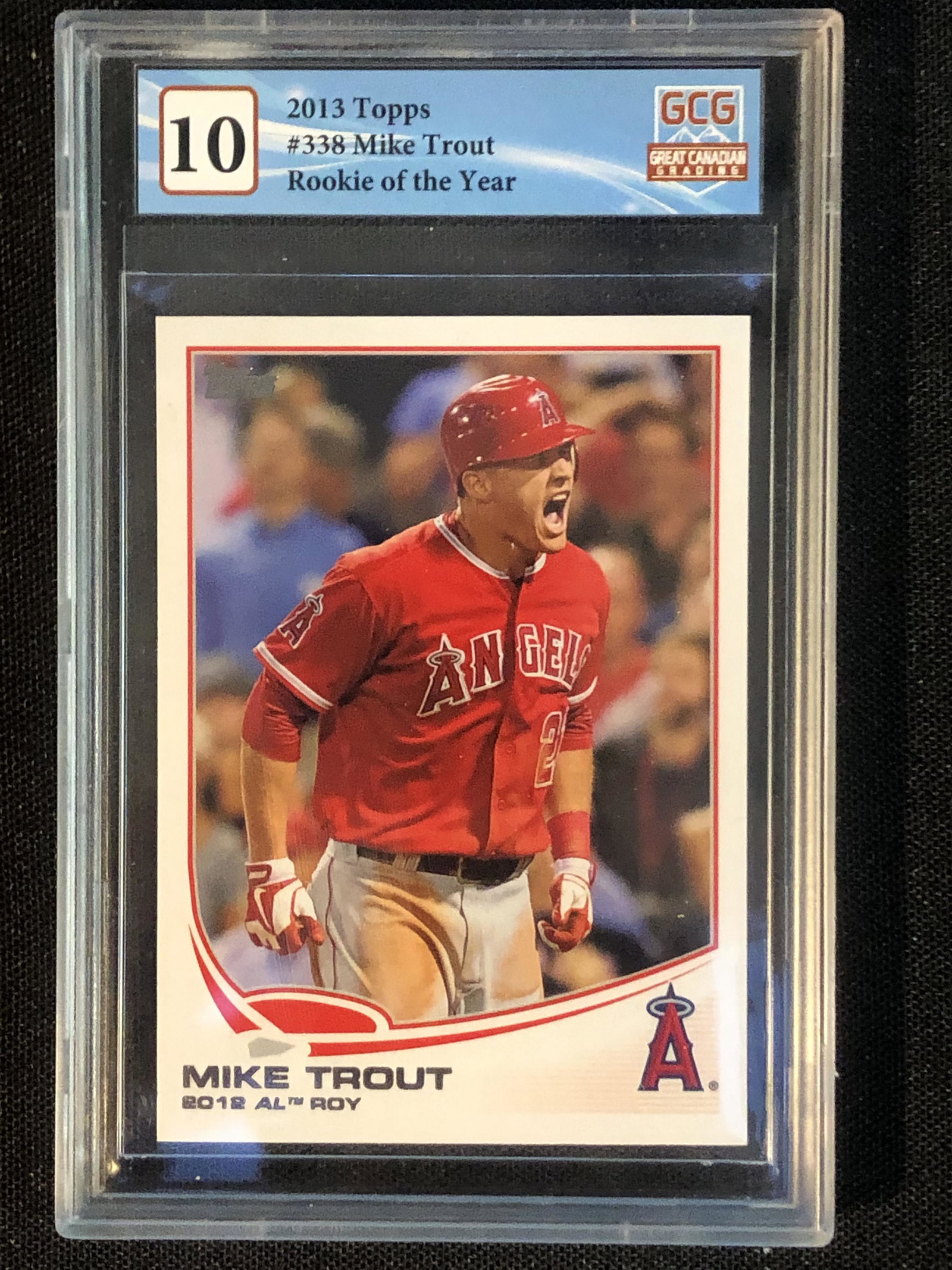 2013 TOPPS NO. 338 MIKE TROUT ROOKIE OF THE YEAR (GCG 10) (1 of 2)