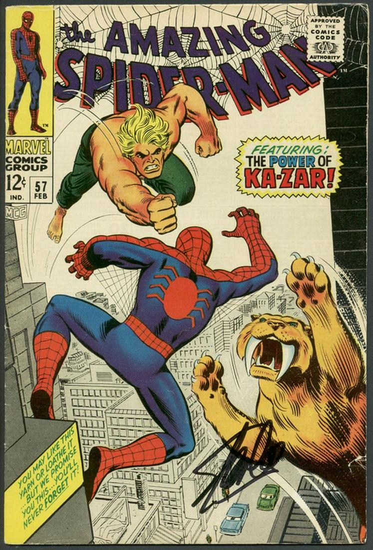 STAN LEE SIGNED AMAZING SPIDER-MAN NO. 57 (PSA/DNA) (1 of 1)
