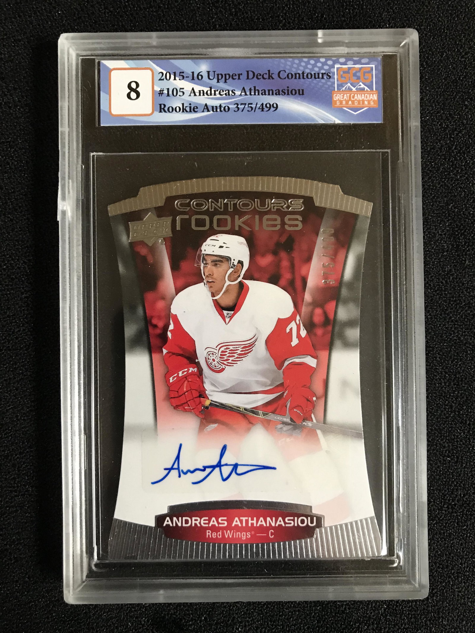 2015-16 UD CONTOURS NO. 105 ANDRES ATHANASIOU ROOKIE AUTO 375/499 (GCG 8) (1 of 1)
