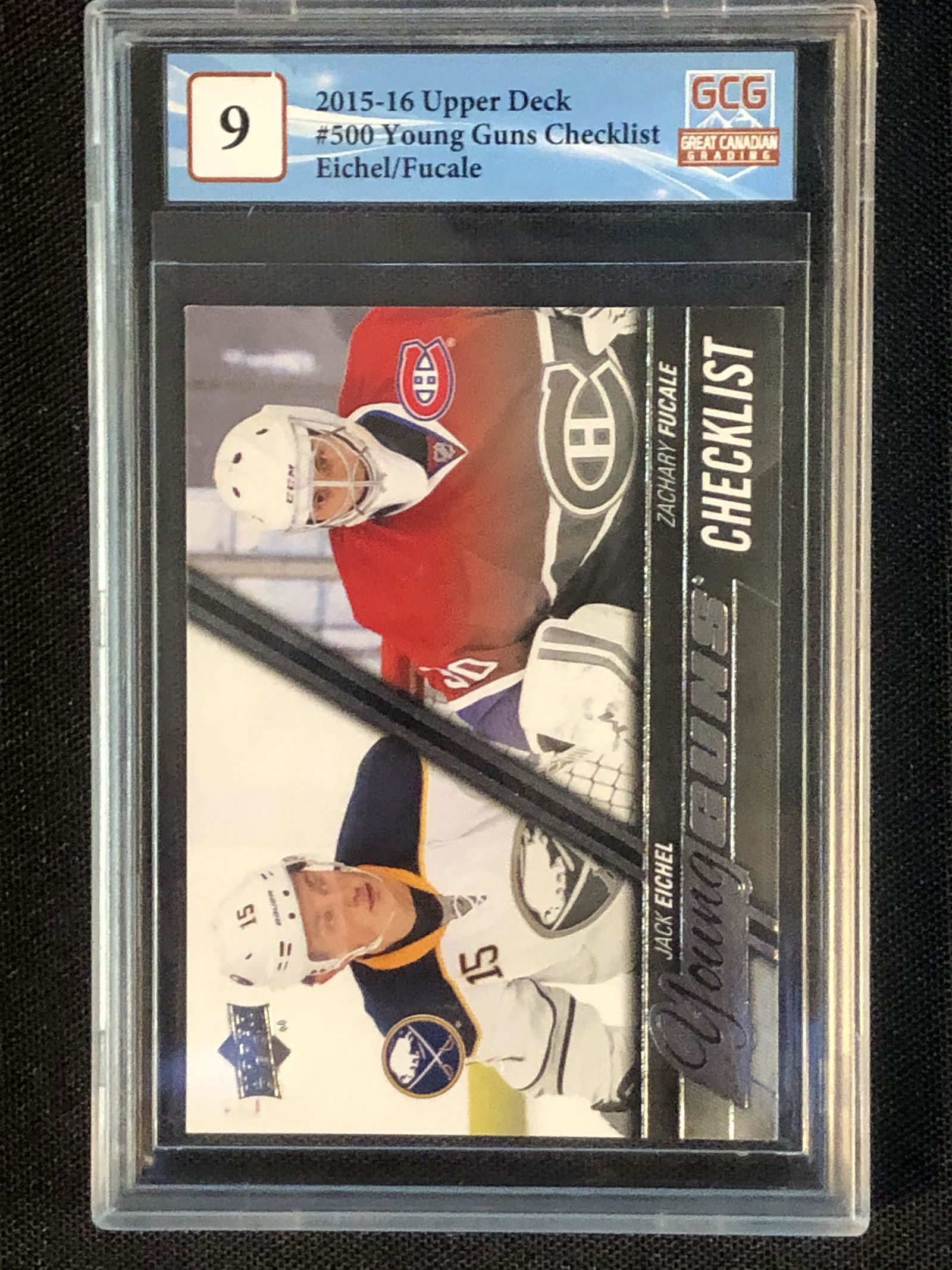 2015-16 UPPER DECK NO. 500 YOUNG GUNS CHECKLIST EICHEL/FUCALE (GCG 9) (1 of 2)