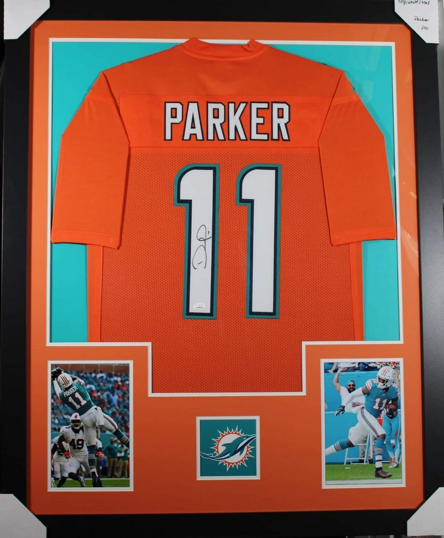 DeVante Parker Signed 35x43 Custom Framed Jersey Display (JSA) (1 of 1)