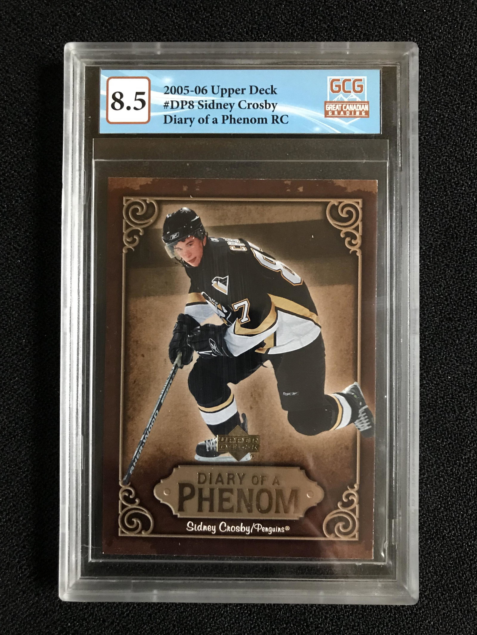2005-06 UPPER DECK NO. DP8 SIDNEY CROSBY DIARY OF A PHENOM (GCG 8.5) (1 of 2)