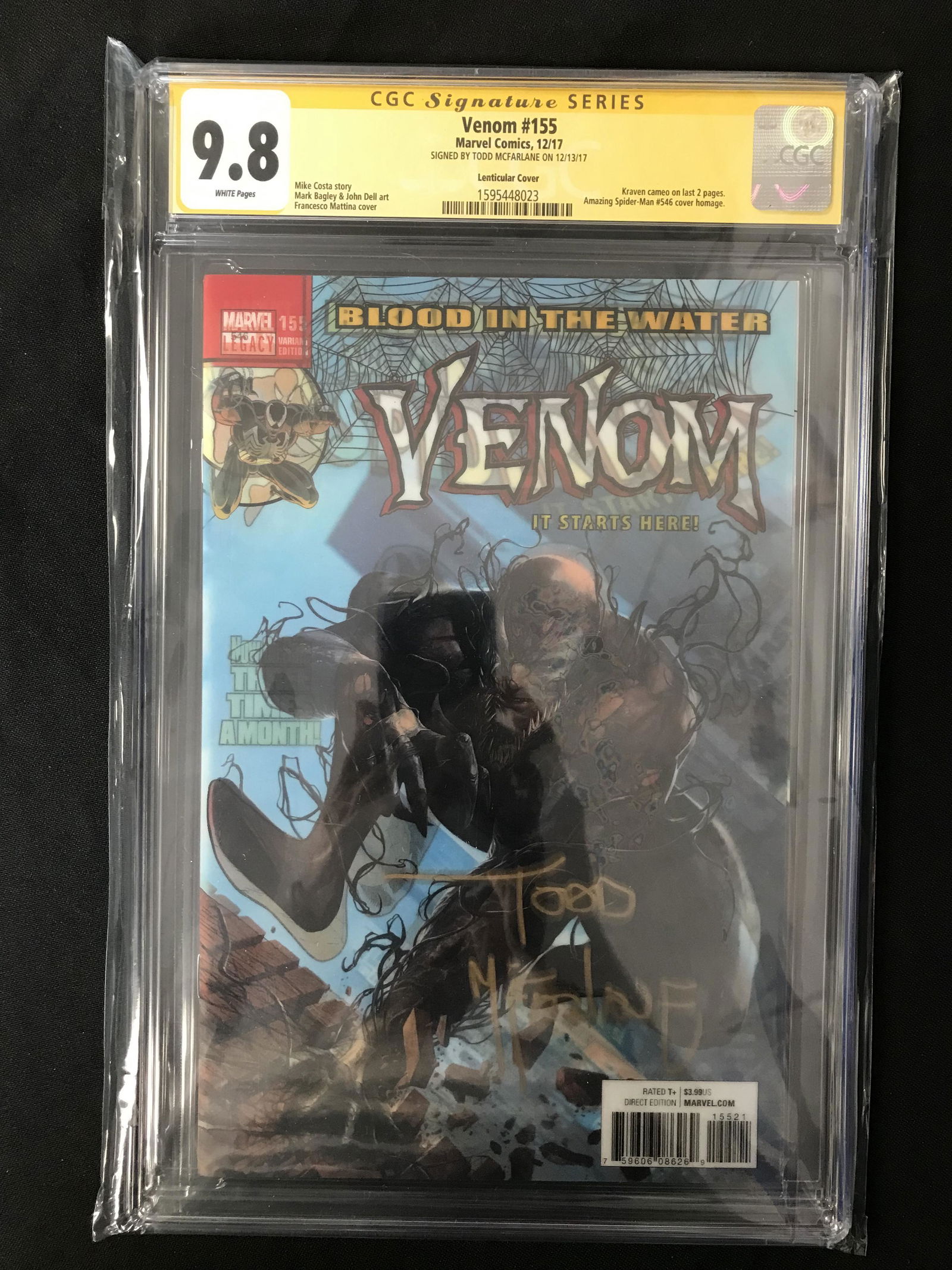 VENOM #155 CGC SIGNATURE SERIES (MARVEL COMICS, 2017) Signed by Todd McFarlane (1 of 1)