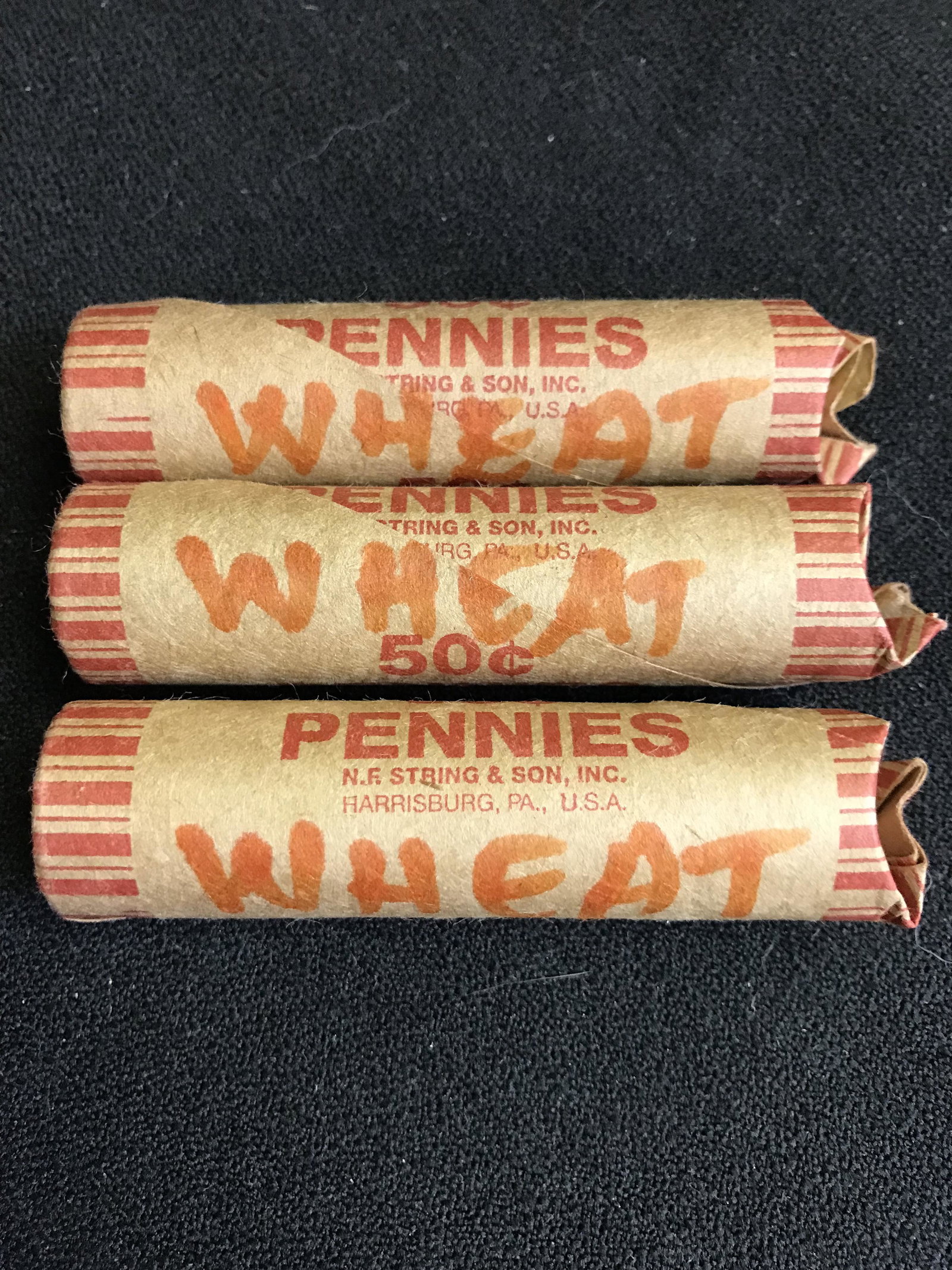 3 ROLLS OF USA WHEAT PENNIES: 3 ROLLS OF USA WHEAT PENNIES