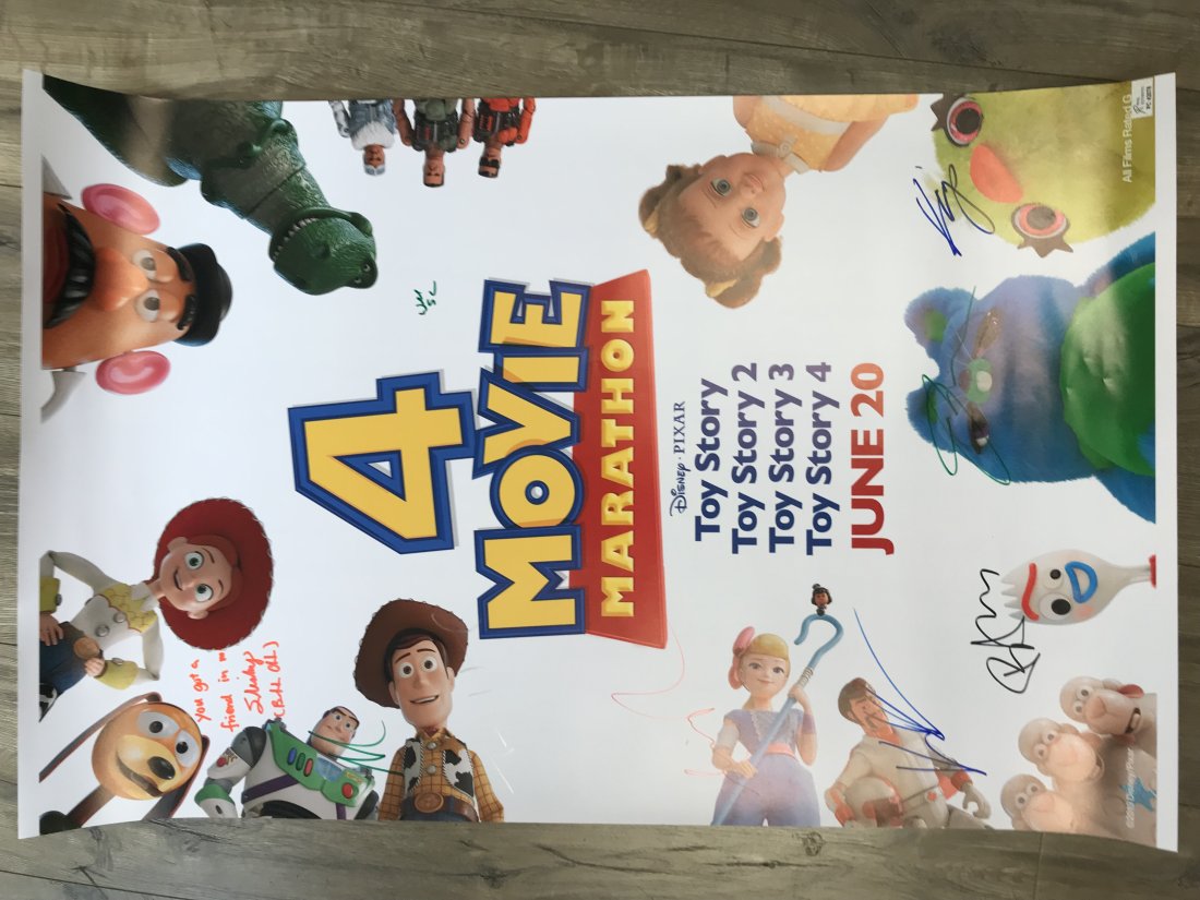 CAST SIGNED TOY STORY 4 24 X 36 MOVIE POSTER (RA COA) (1 of 2)