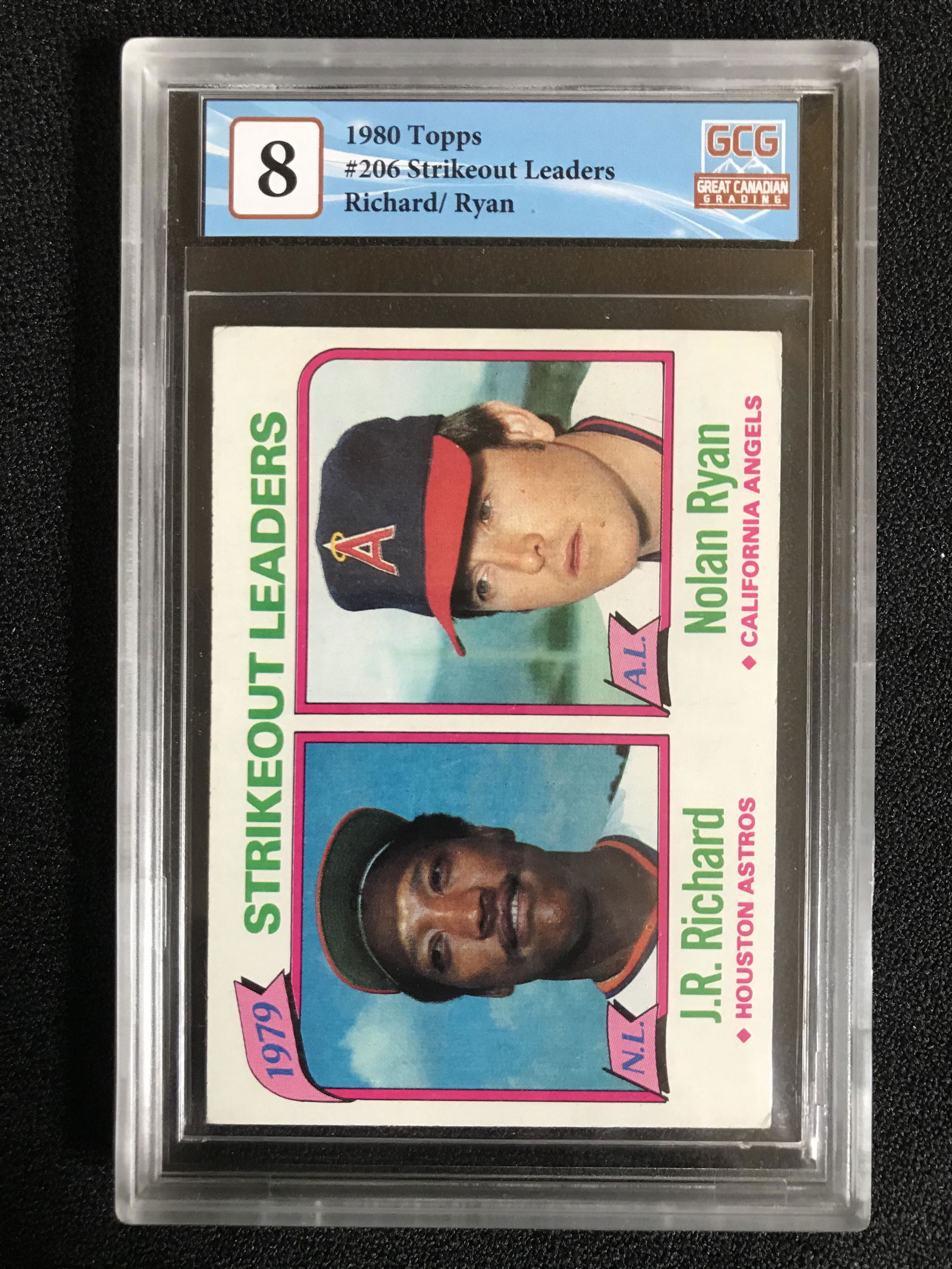 1980 TOPPS NO.206 STRIKEOUT LEADERS RICHARD/ RYAN (GCG 8): 1980 TOPPS NO.206 STRIKEOUT LEADERS RICHARD/ RYAN (GCG 8)