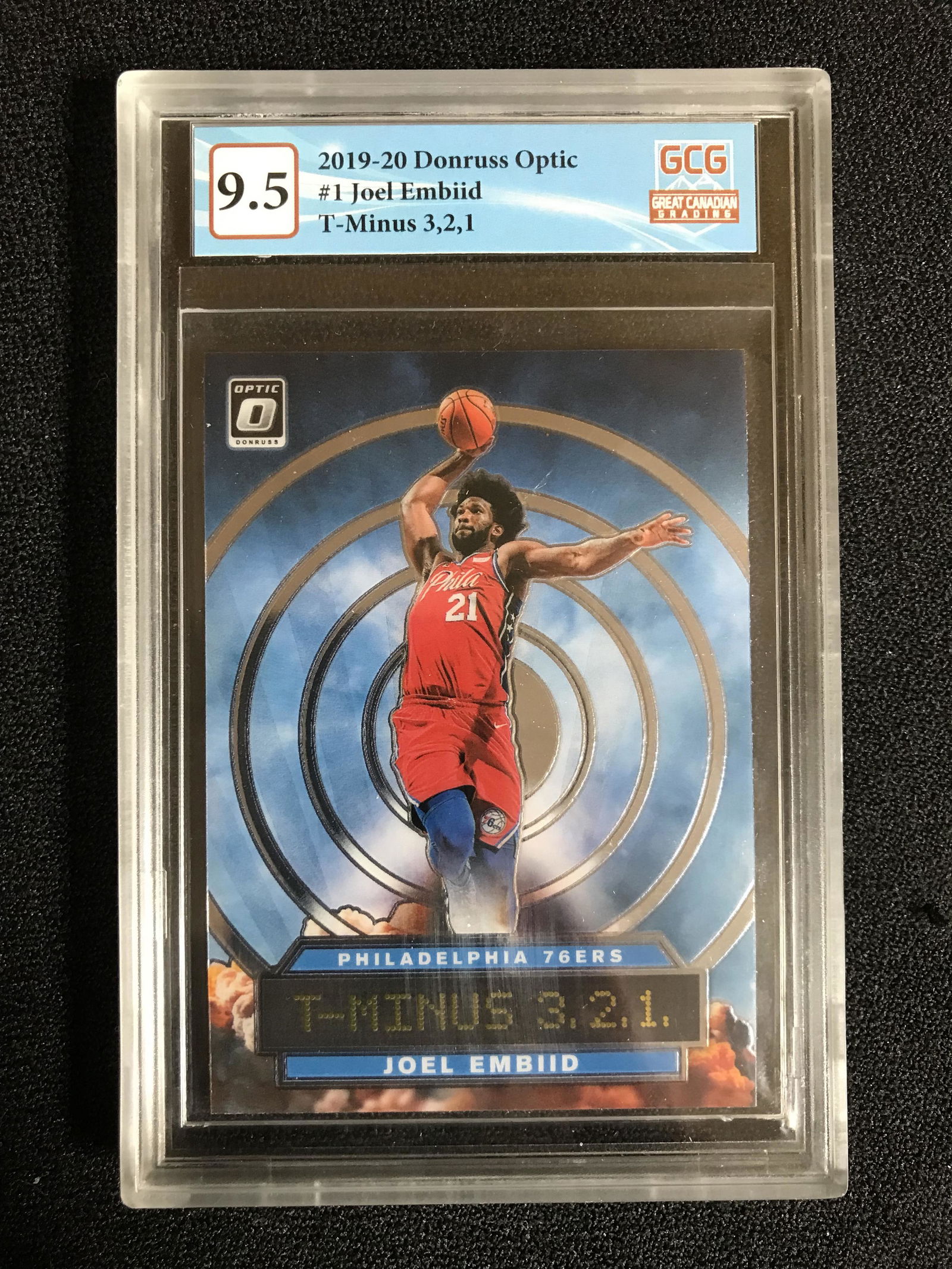 2019-20 DONRUSS OPTIC NO.1 JOEL EMBIID T-MINUS 3,2,1 (GCG 9.5) (1 of 2)