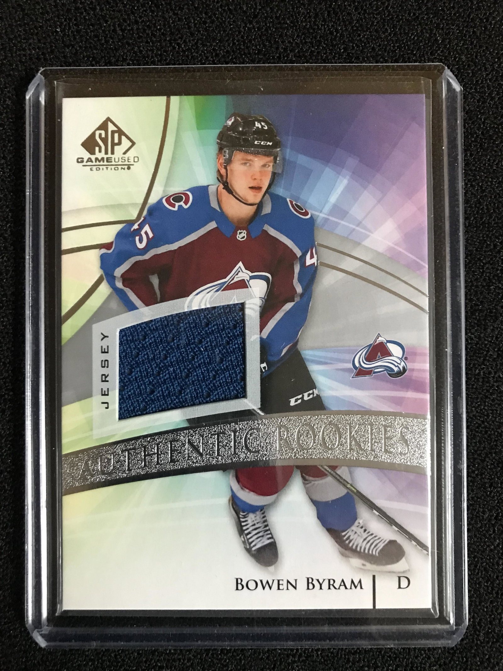 2020 21 Upper Deck SP Game Used Bowen Byram Authentic Rookies Jersey Patch #140 (1 of 1)