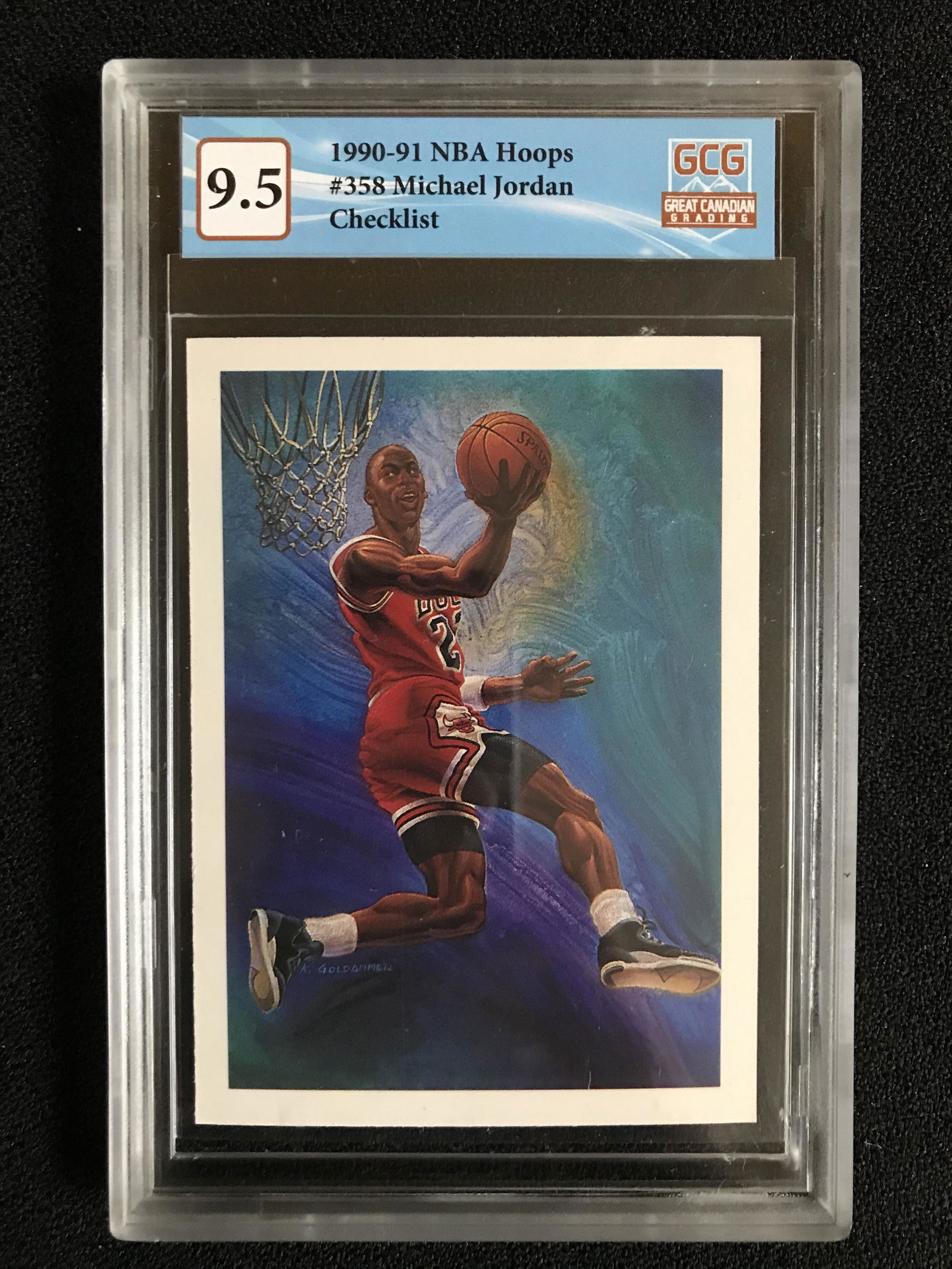 1990-91 NBA HOOPS NO.358 MICHAEL JORDAN CHECKLIST (GCG 9.5) (1 of 2)