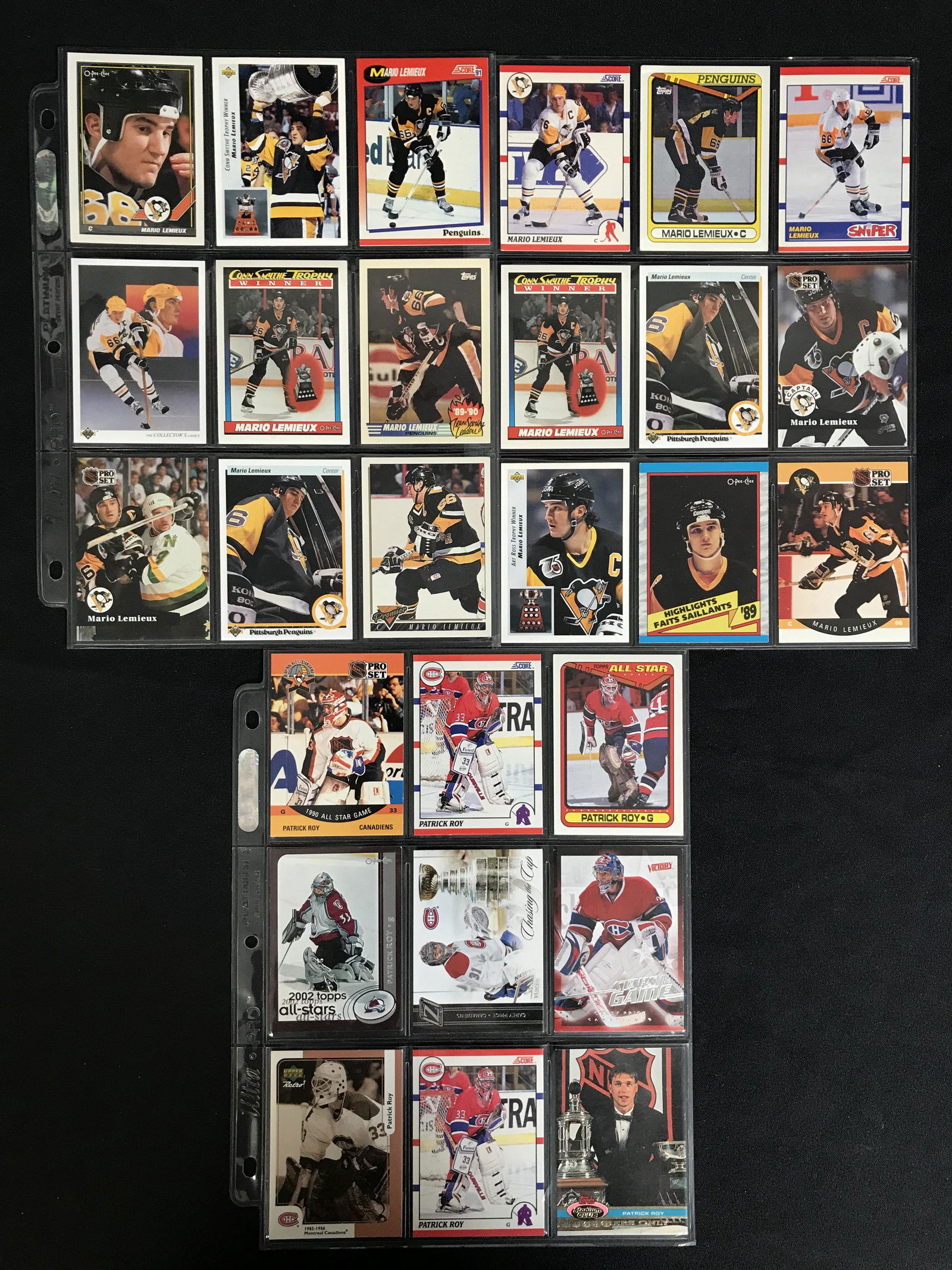 MARIO LEMIEUX/ PATRICK ROY HOCKEY CARD LOT (1 of 1)