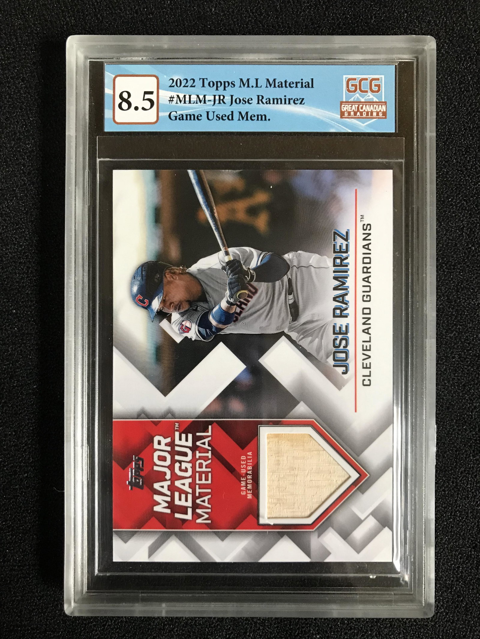 2022 TOPPS M.L. MATERIALS JOSE RAMIREZ GAME USED MEMORABILIA (GCG 8.5) (1 of 2)
