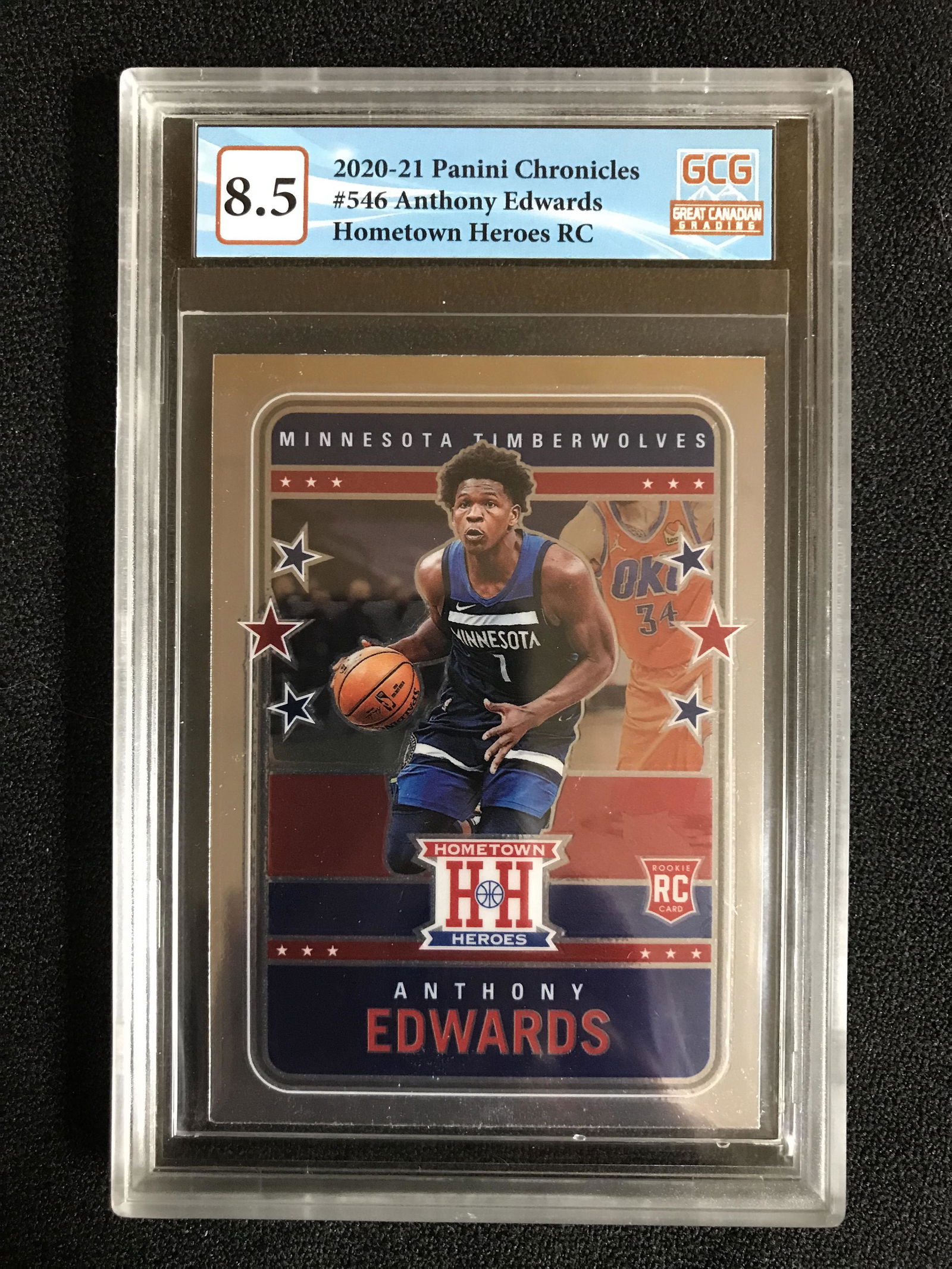 2020-21 PANINI CHRONICLES NO.546 ANTHONY EDWARDS HOMETOWN HEROES RC (GCG 8.5) (1 of 2)