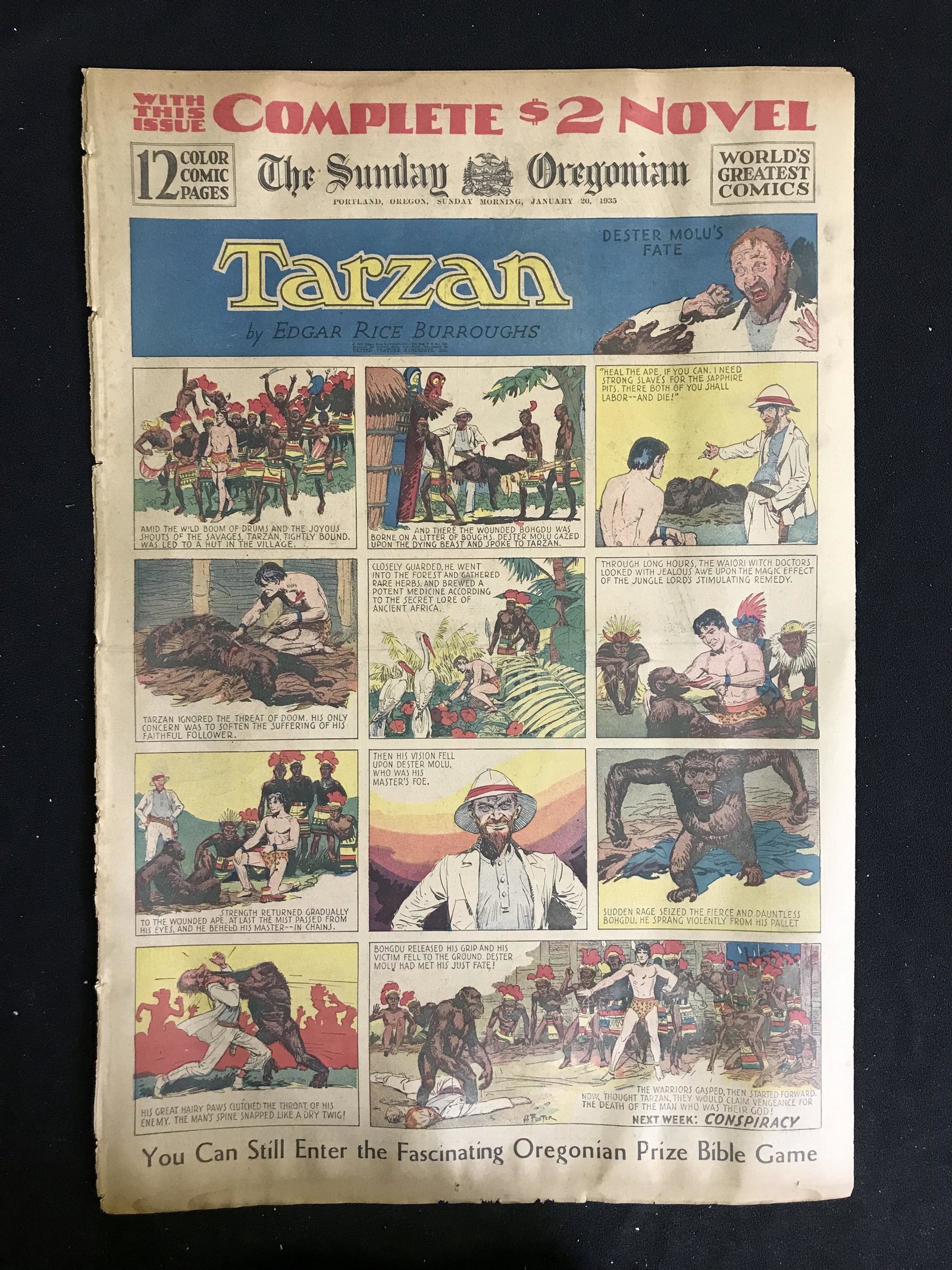 1935 THE SUNDAY OREGONIAN COMIC SECTION (EXCELLENT CONDITION) (1 of 1)