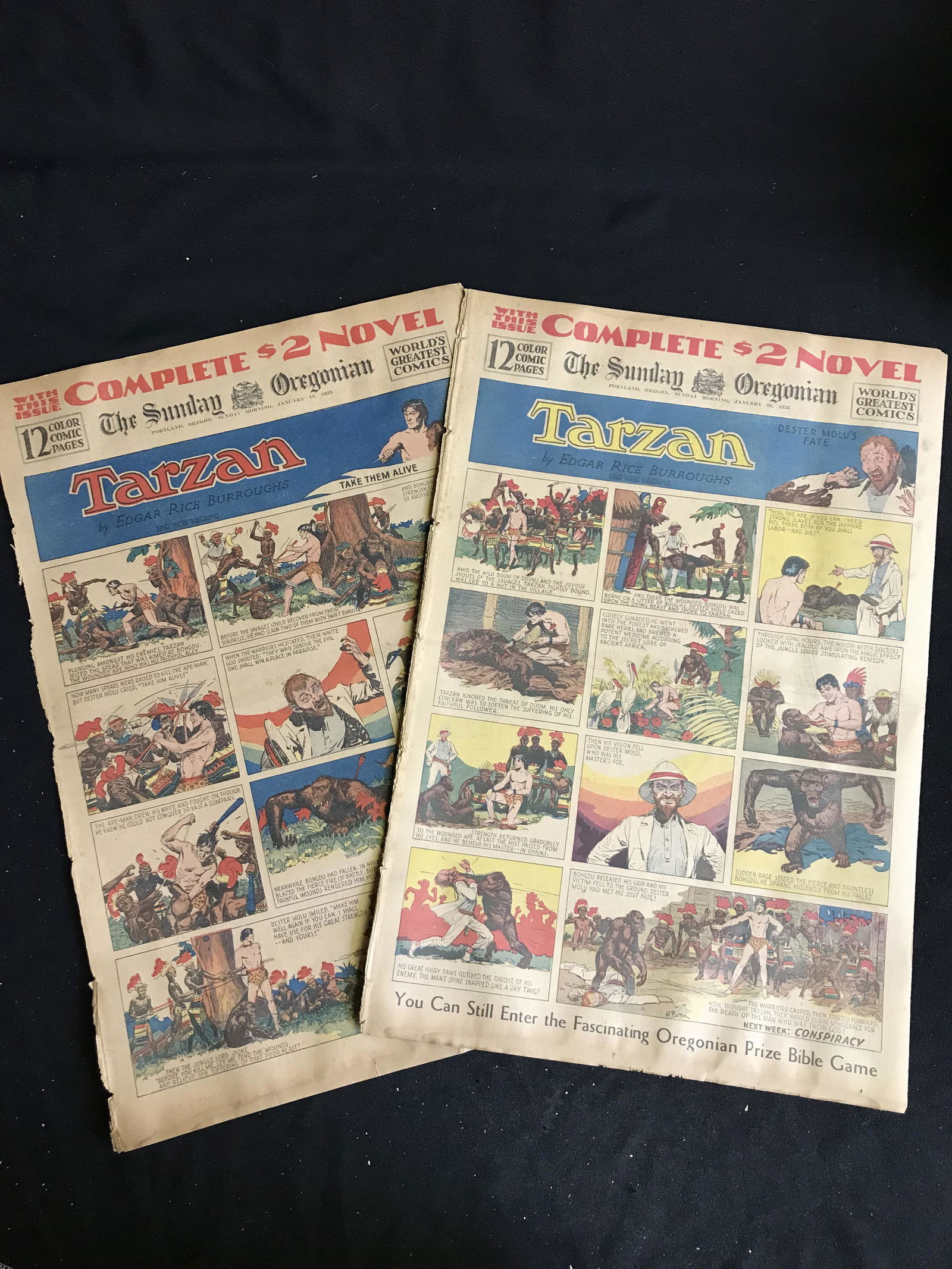 1935 THE SUNDAY OREGONIAN COMIC SECTION (EXCELLENT CONDITION) (1 of 1)