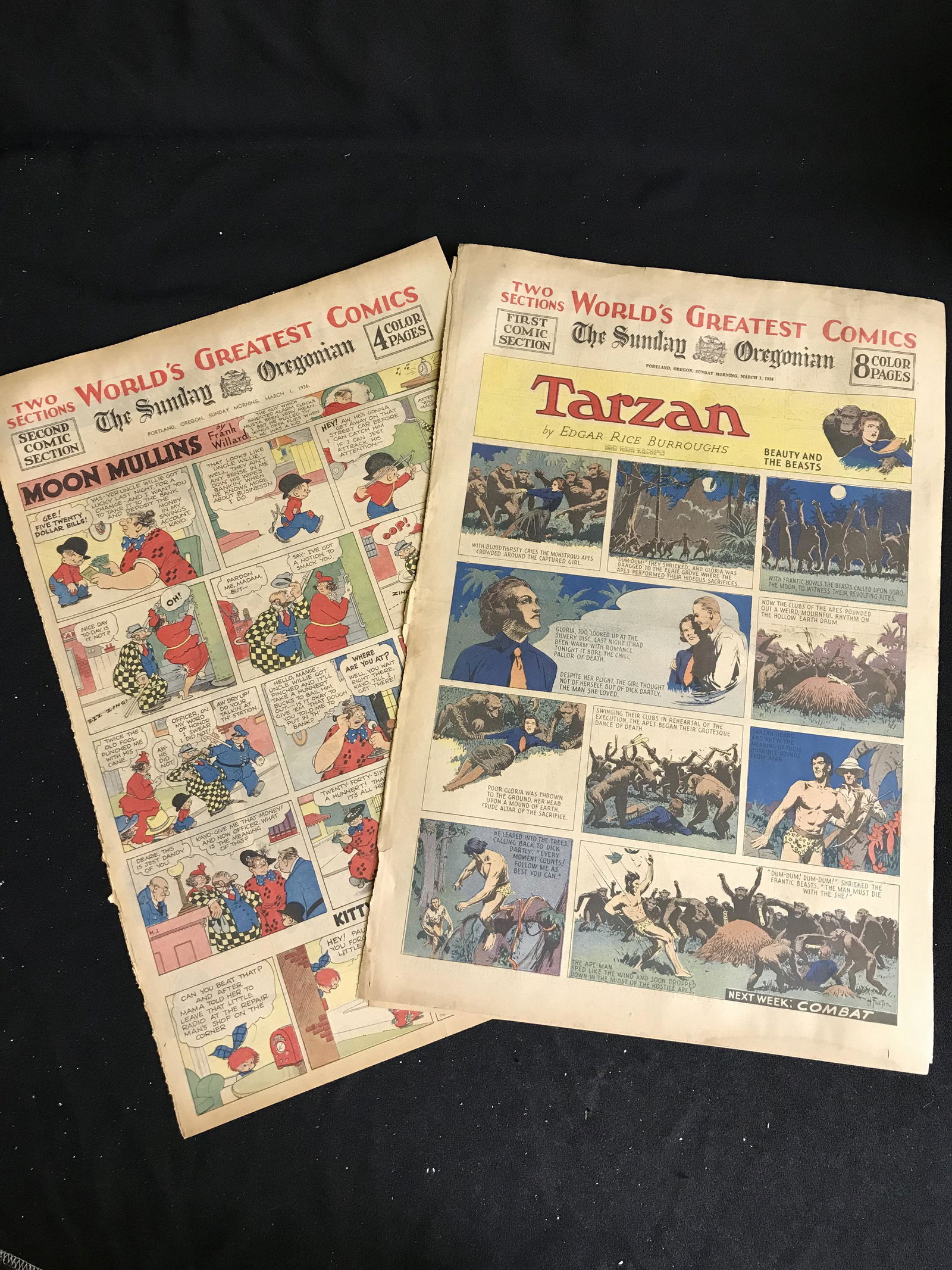 1935 THE SUNDAY OREGONIAN COMIC SECTION (EXCELLENT CONDITION) (1 of 1)