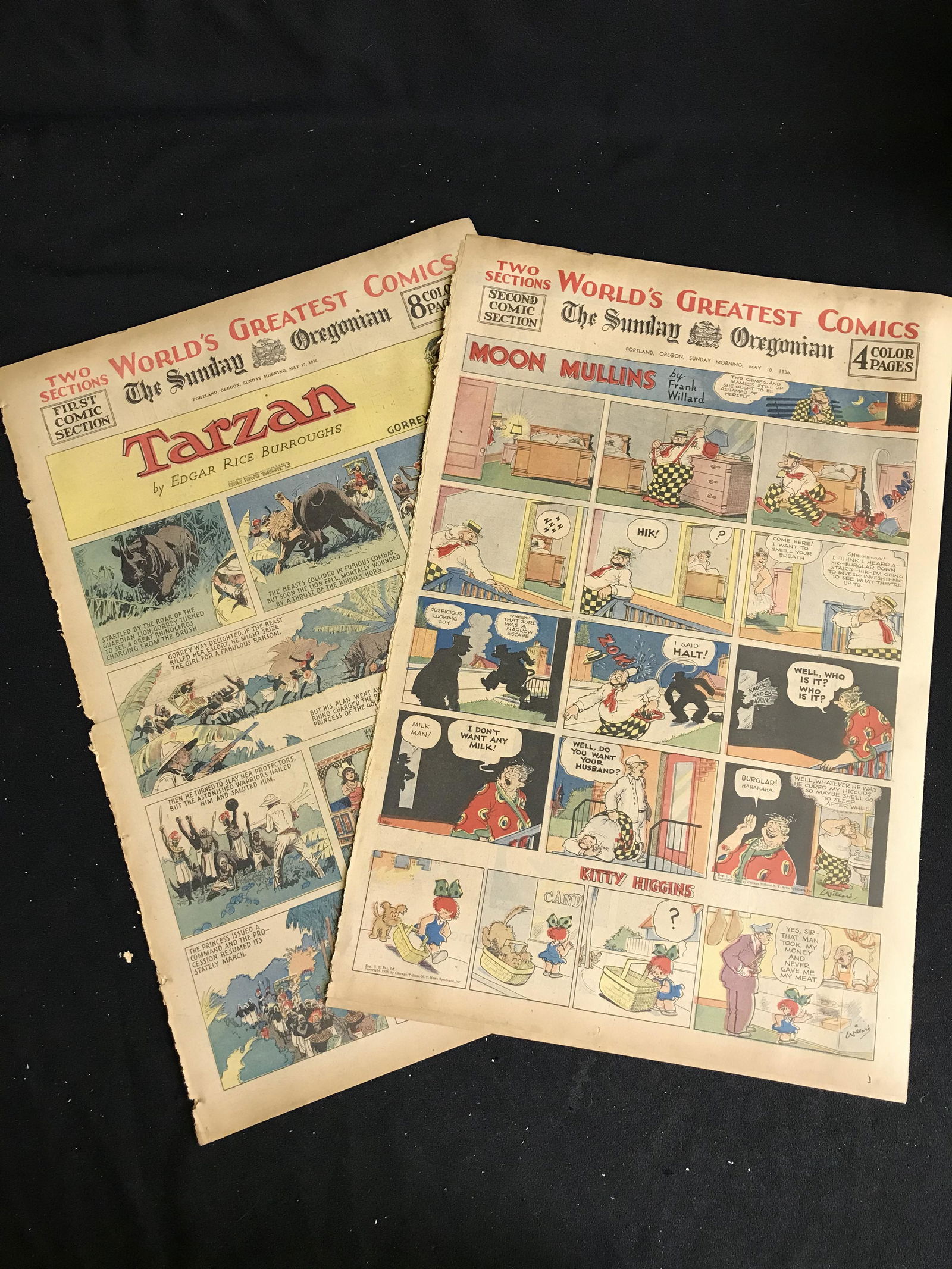 1936 THE SUNDAY OREGONIAN COMIC SECTION (EXCELLENT CONDITION) (1 of 1)
