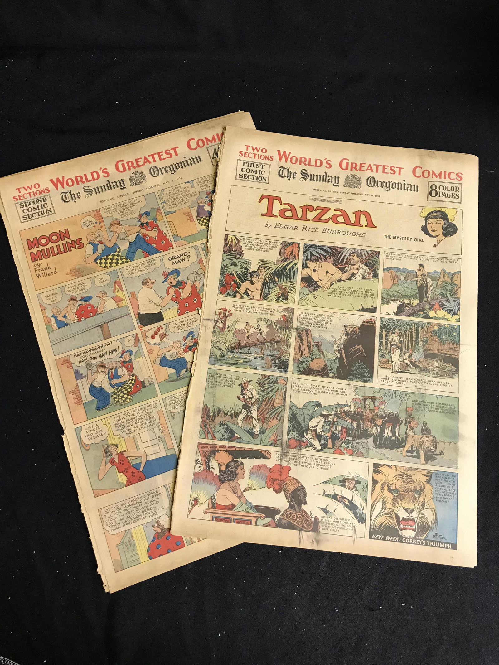1936 THE SUNDAY OREGONIAN COMIC SECTION (EXCELLENT CONDITION) (1 of 1)