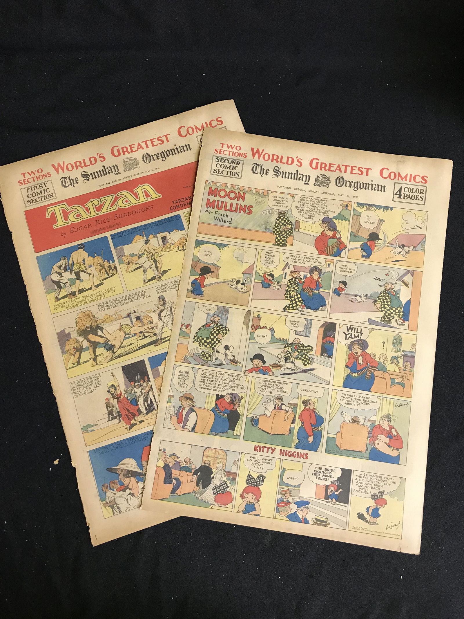 1936 THE SUNDAY OREGONIAN COMIC SECTION (EXCELLENT CONDITION) (1 of 1)