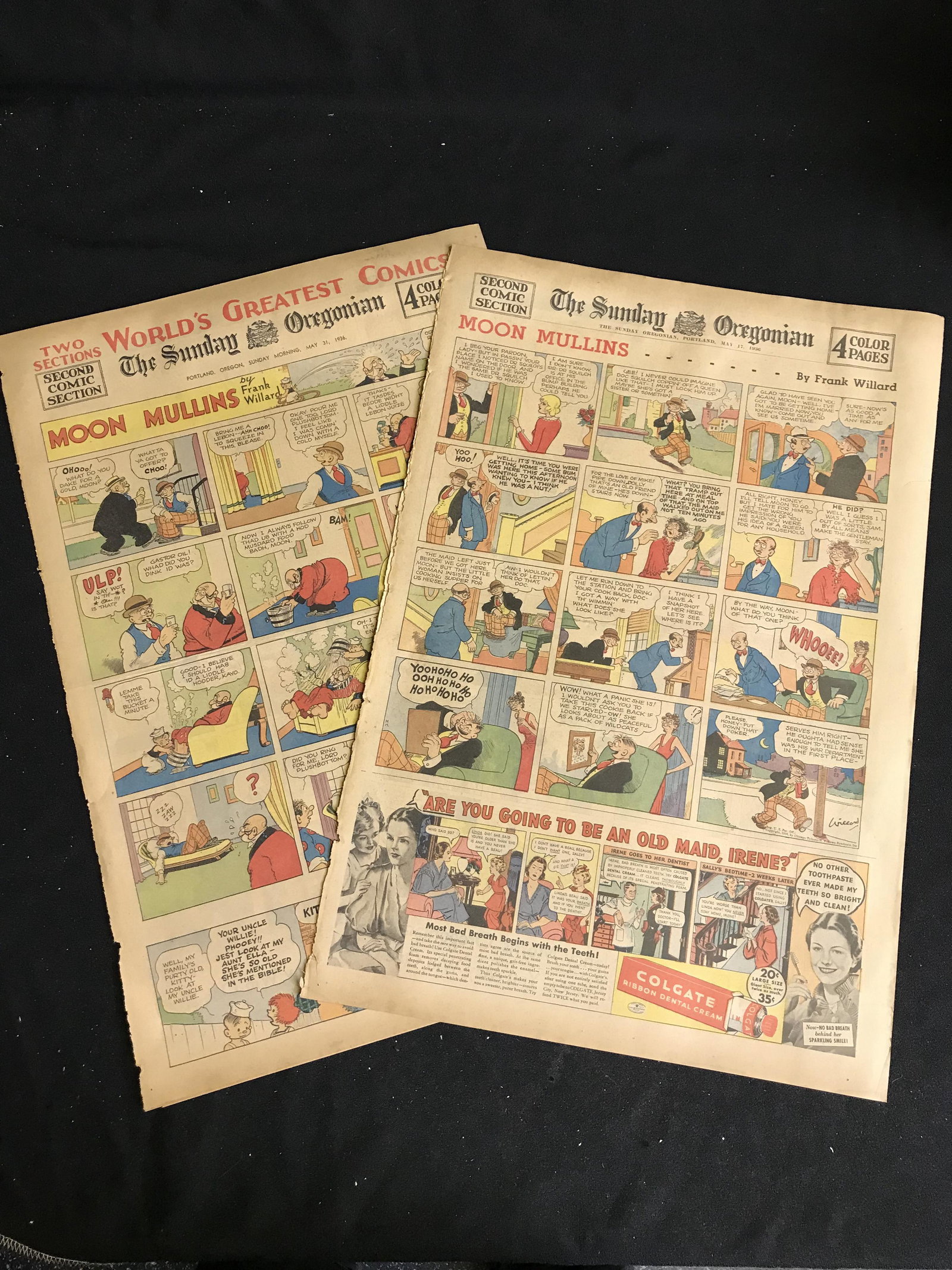 1936 THE SUNDAY OREGONIAN COMIC SECTION (EXCELLENT CONDITION) (1 of 1)