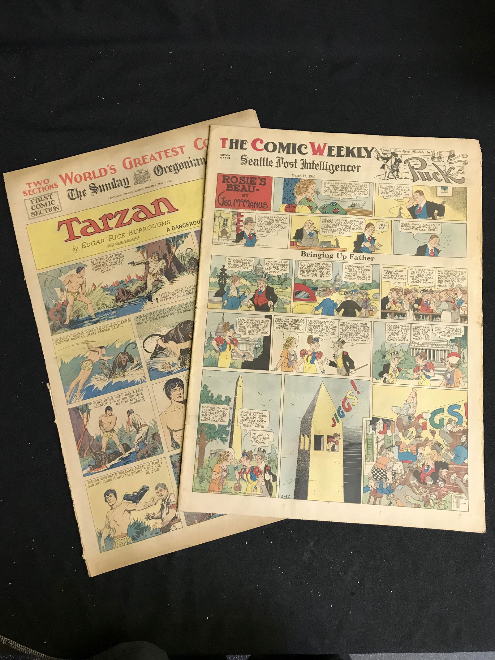 1936 AND 1940 THE SUNDAY OREGONIAN COMIC SECTION (EXCELLENT CONDITION) (1 of 1)