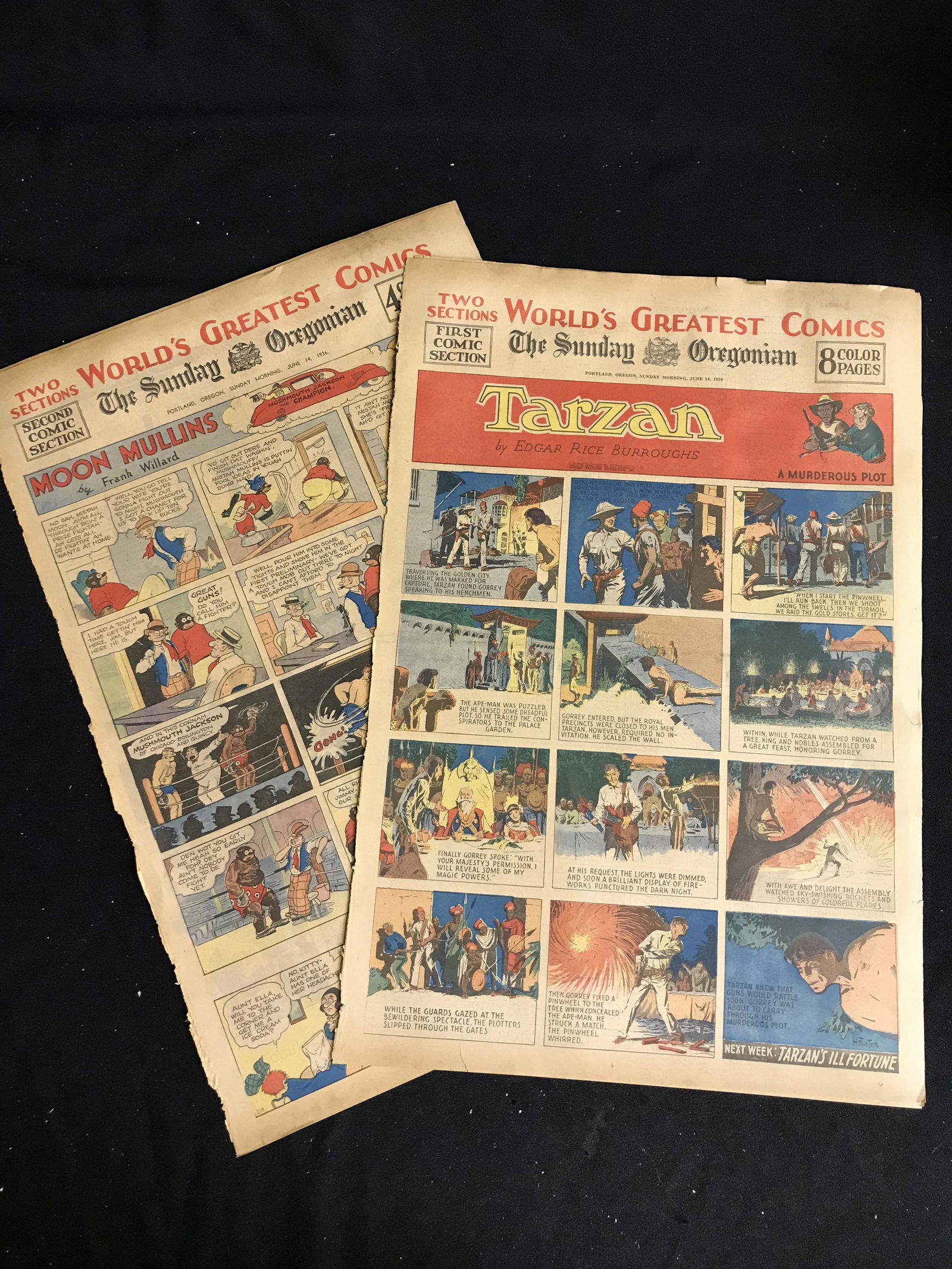 1936 THE SUNDAY OREGONIAN COMIC SECTION (EXCELLENT CONDITION) (1 of 1)