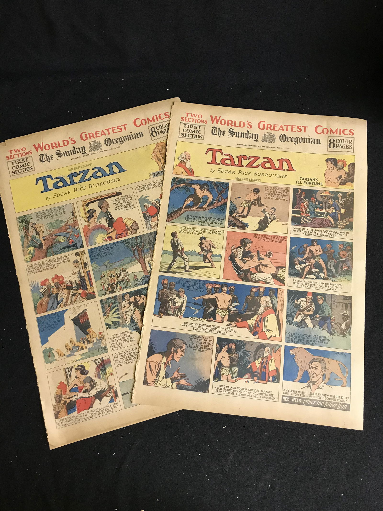 1936 THE SUNDAY OREGONIAN COMIC SECTION (EXCELLENT CONDITION) (1 of 1)