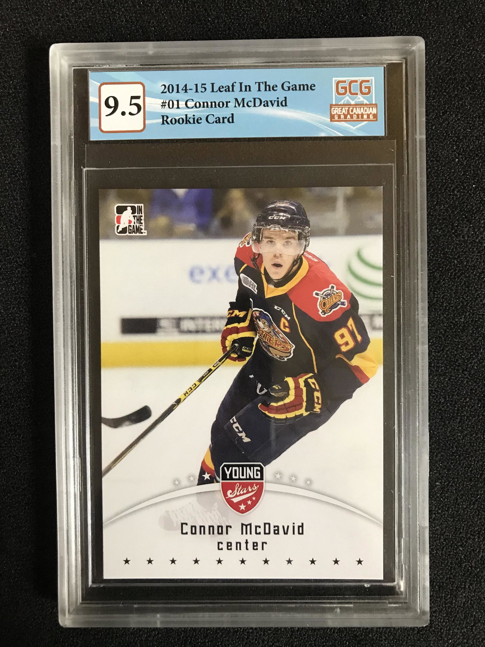 2014-15 LEAF IN THE GAME NO.01 CONNOR MCDAVID RC (GCG 9.5): 2014-15 LEAF IN THE GAME NO.01 CONNOR MCDAVID RC (GCG 9.5)