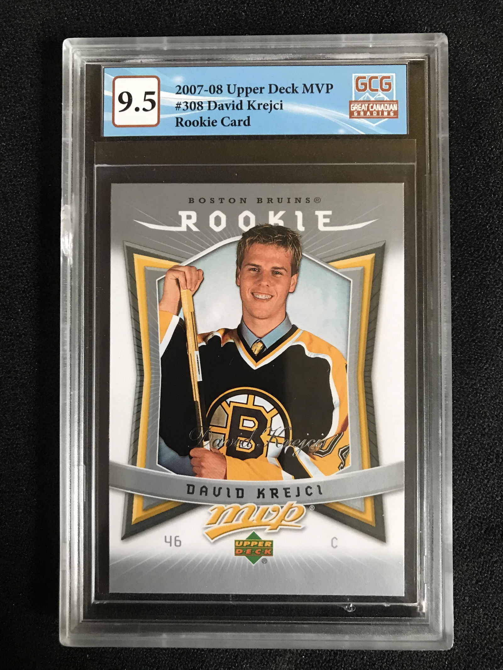 2007-08 UPPER DECK MVP NO.308 DAVID KREJCI RC (GCG 9.5) (1 of 2)