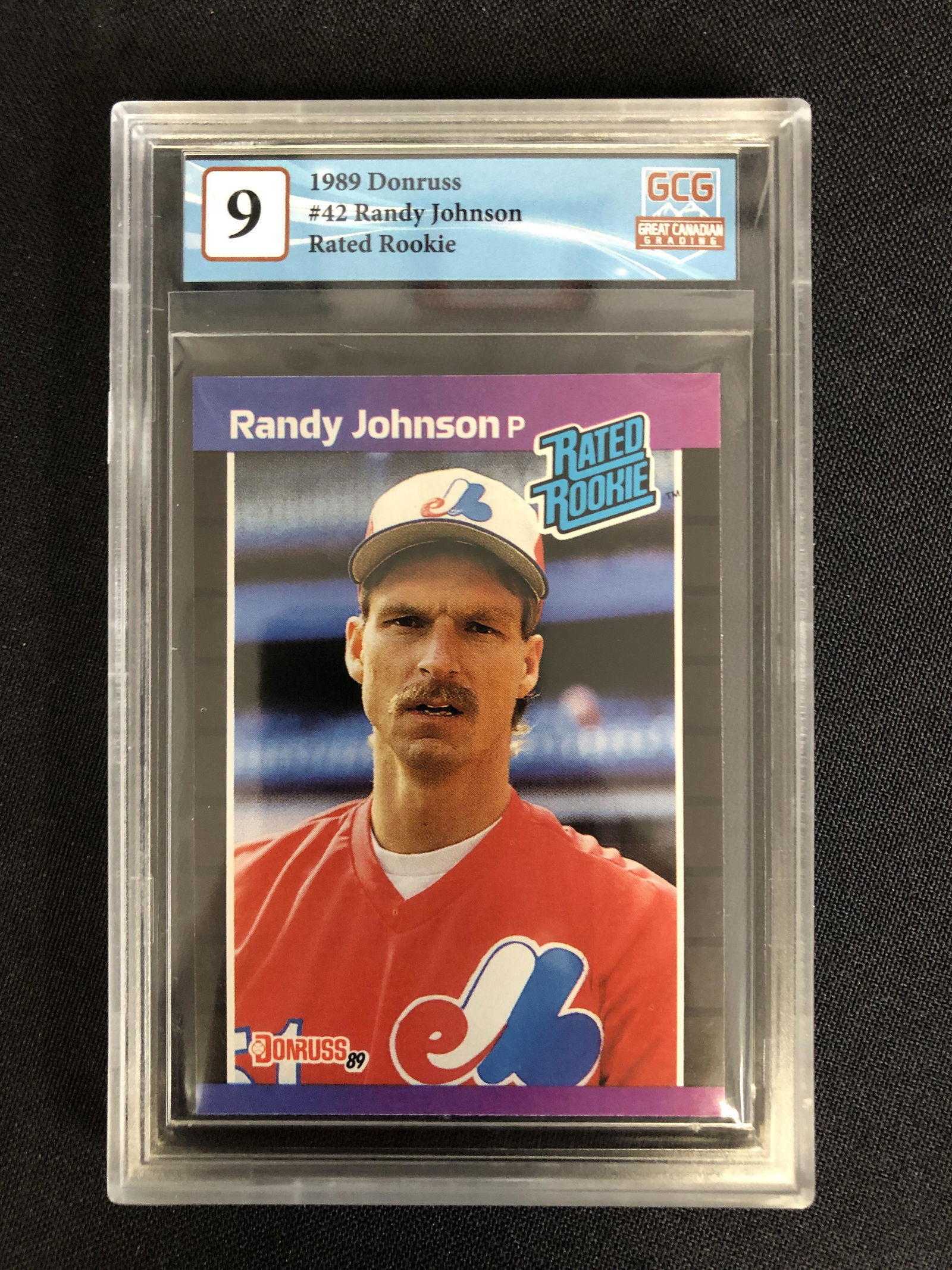 1989 DONRUSS NO. 42 RANDY JOHNSON RATED ROOKIE (GCG 9) (1 of 2)