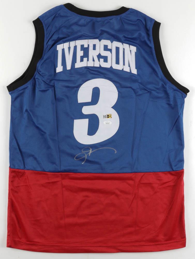ALLEN IVERSON SIGNED 76ers PRO STYLE JERSEY (JSA COA) (1 of 3)