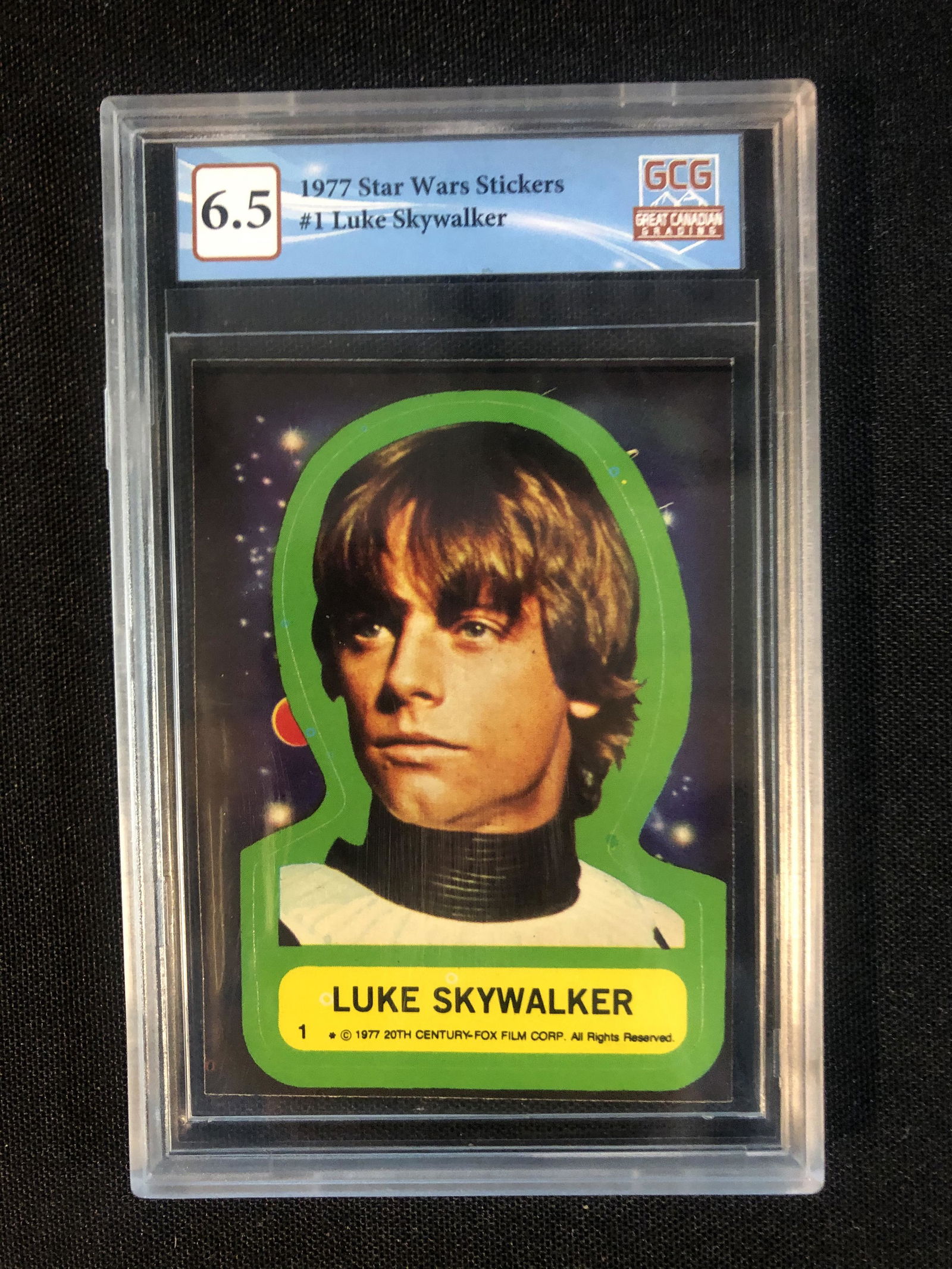 1977 STAR WARS STICKERS NO.1 LUKE SKYWALKER (GCG 6.5) (1 of 1)