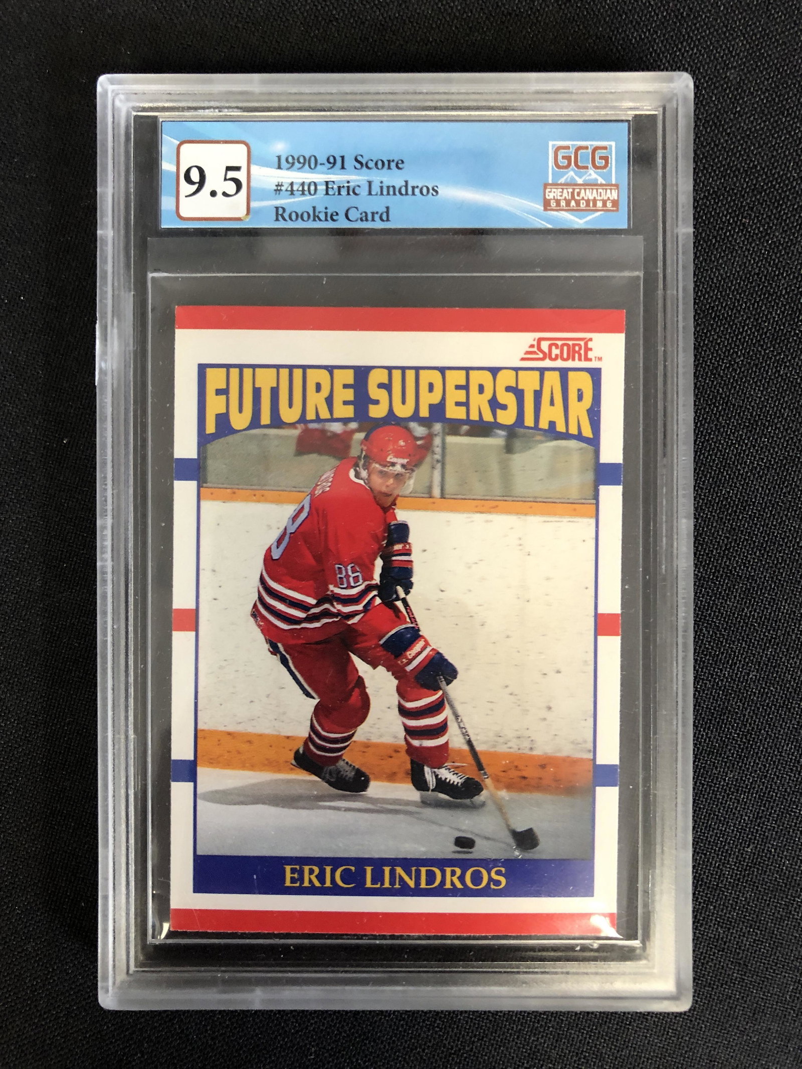 1990-91 SCORE NO. 440 ERIC LINDROS RC (GCG 9.5): 1990-91 SCORE NO. 440 ERIC LINDROS RC (GCG 9.5)