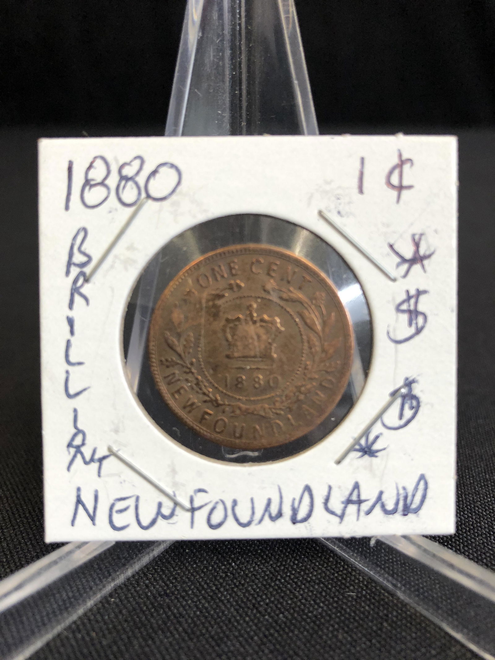 1880 NEWFOUNDLAND (CANADA) 1 CENT COIN (1 of 1)